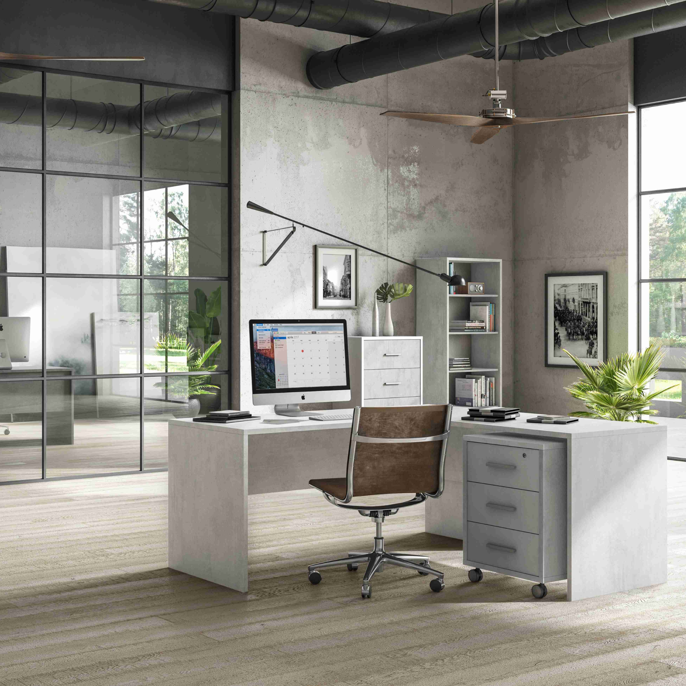 "Siria" vintage wooden office desk, 180x69 cm, 76h