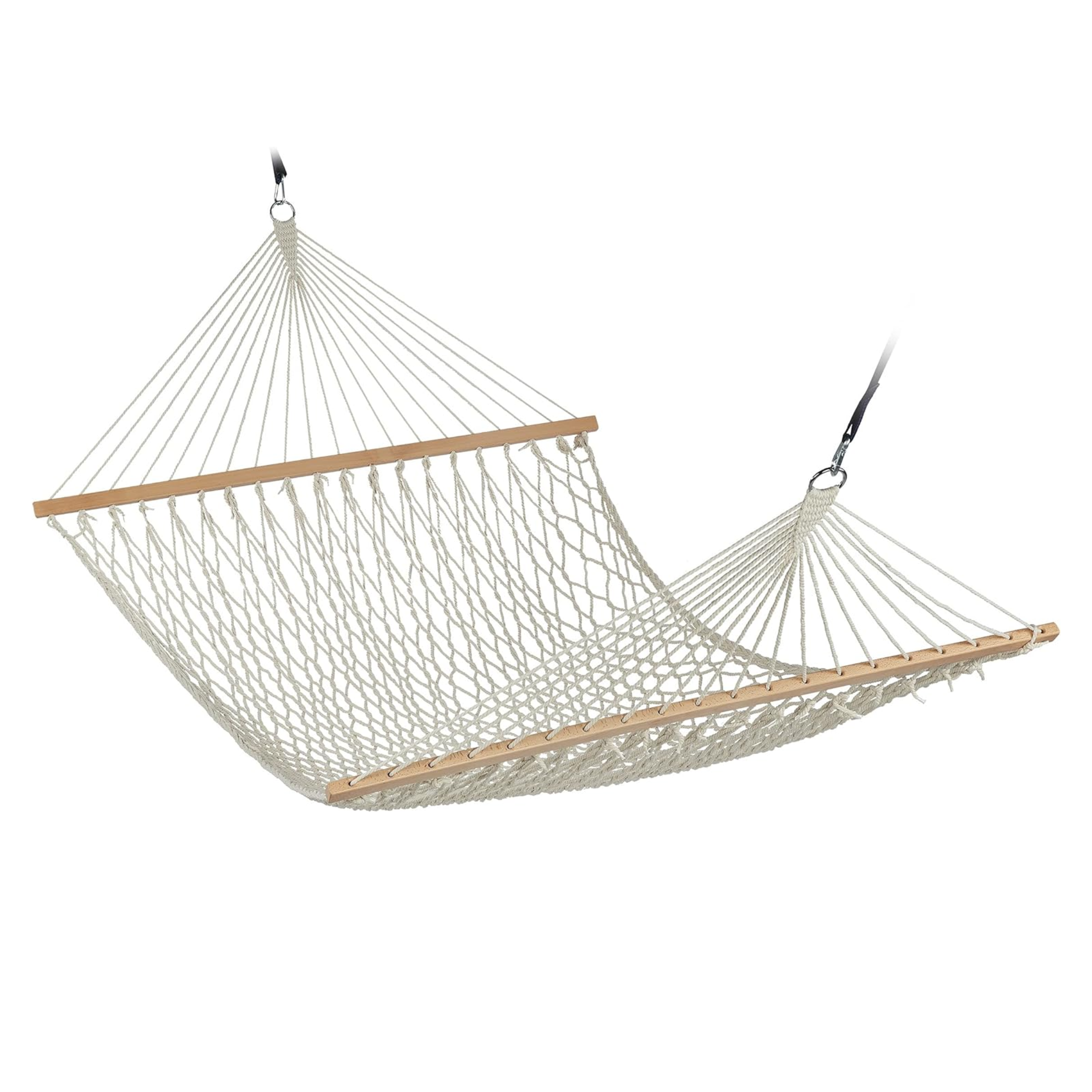 "Kila" woven canvas garden hammock with wooden stand, 200 cm long