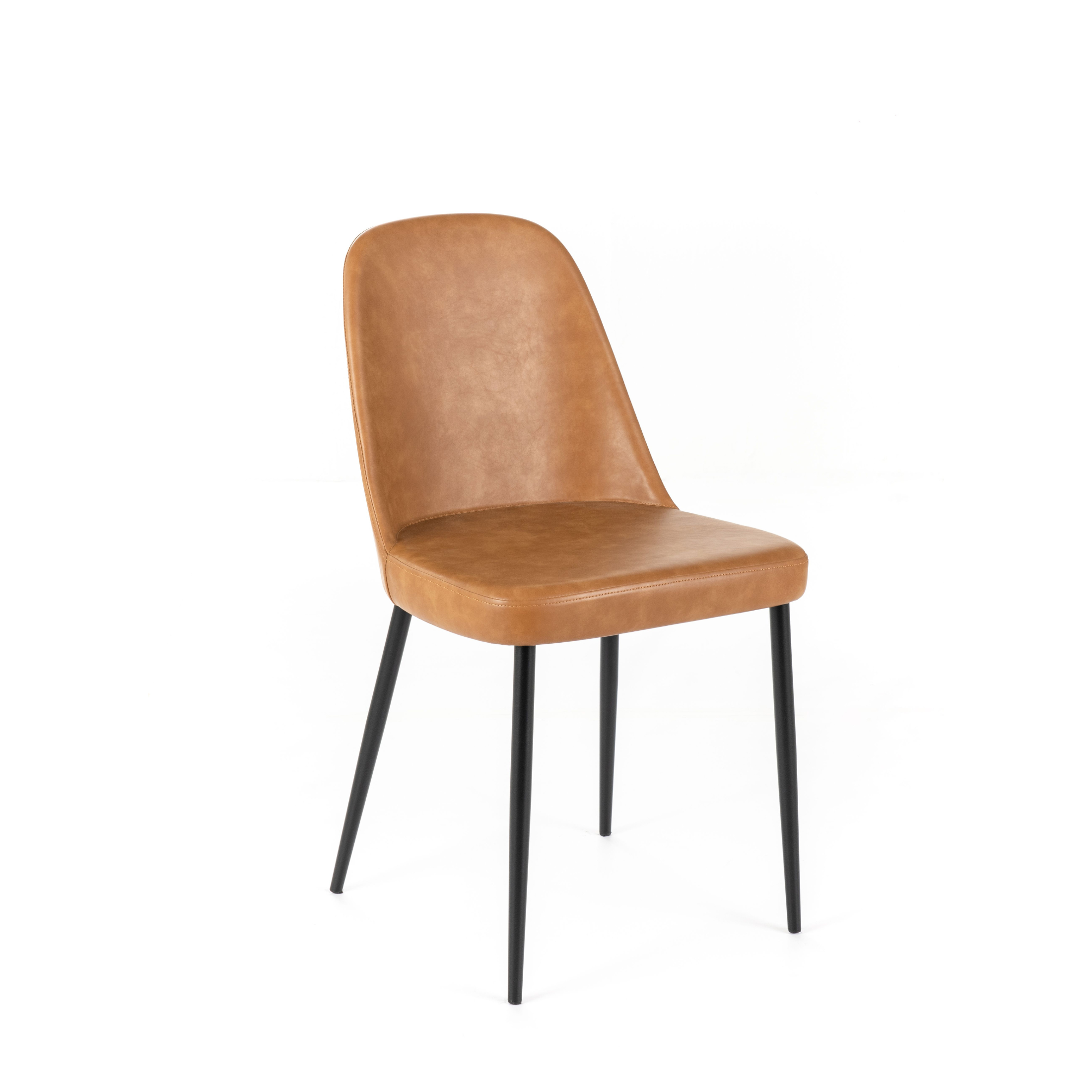 Set of modern "Damasco" dining chairs upholstered in soft-touch faux leather