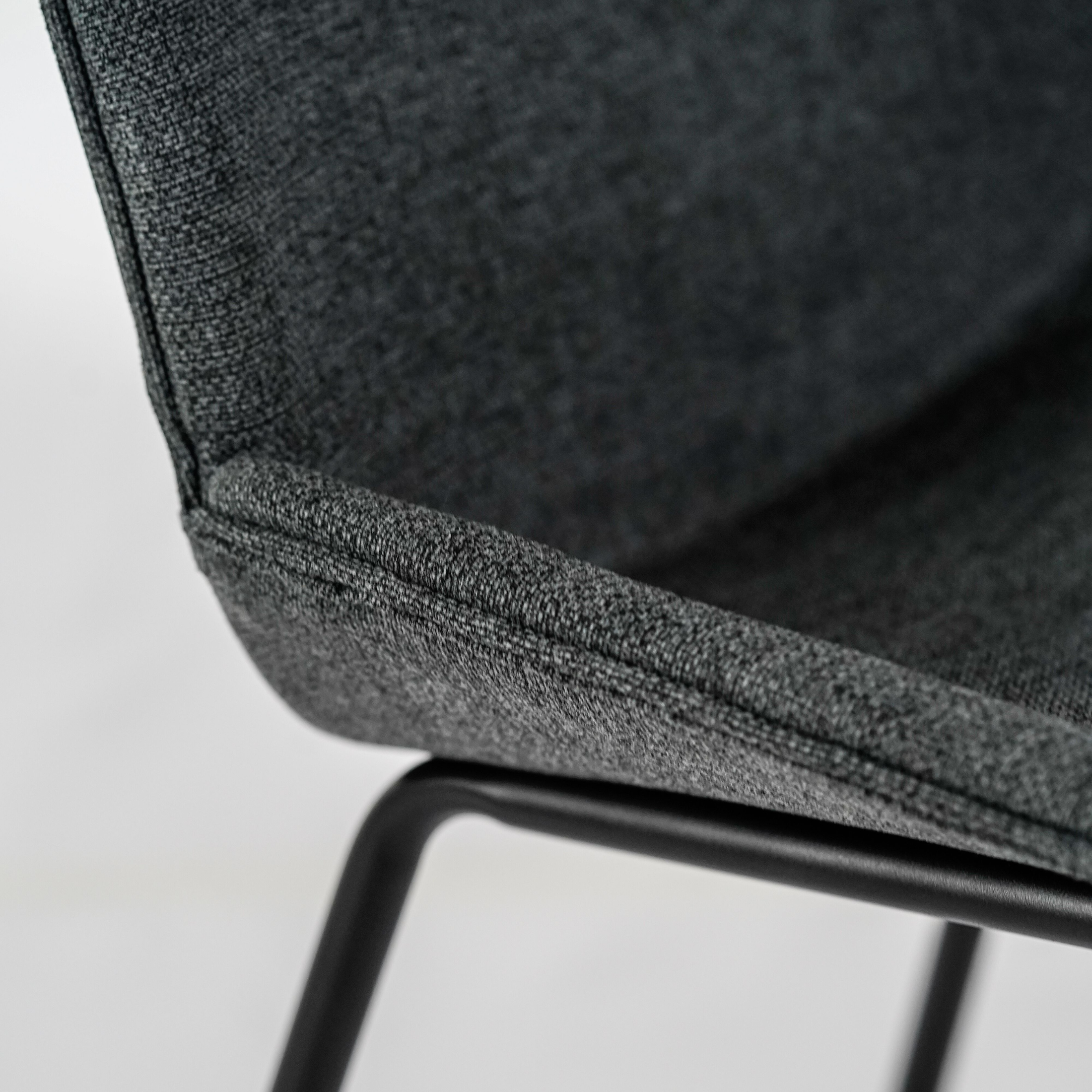 Set of "Sami" fabric dining chairs with elegant modern painted metal legs