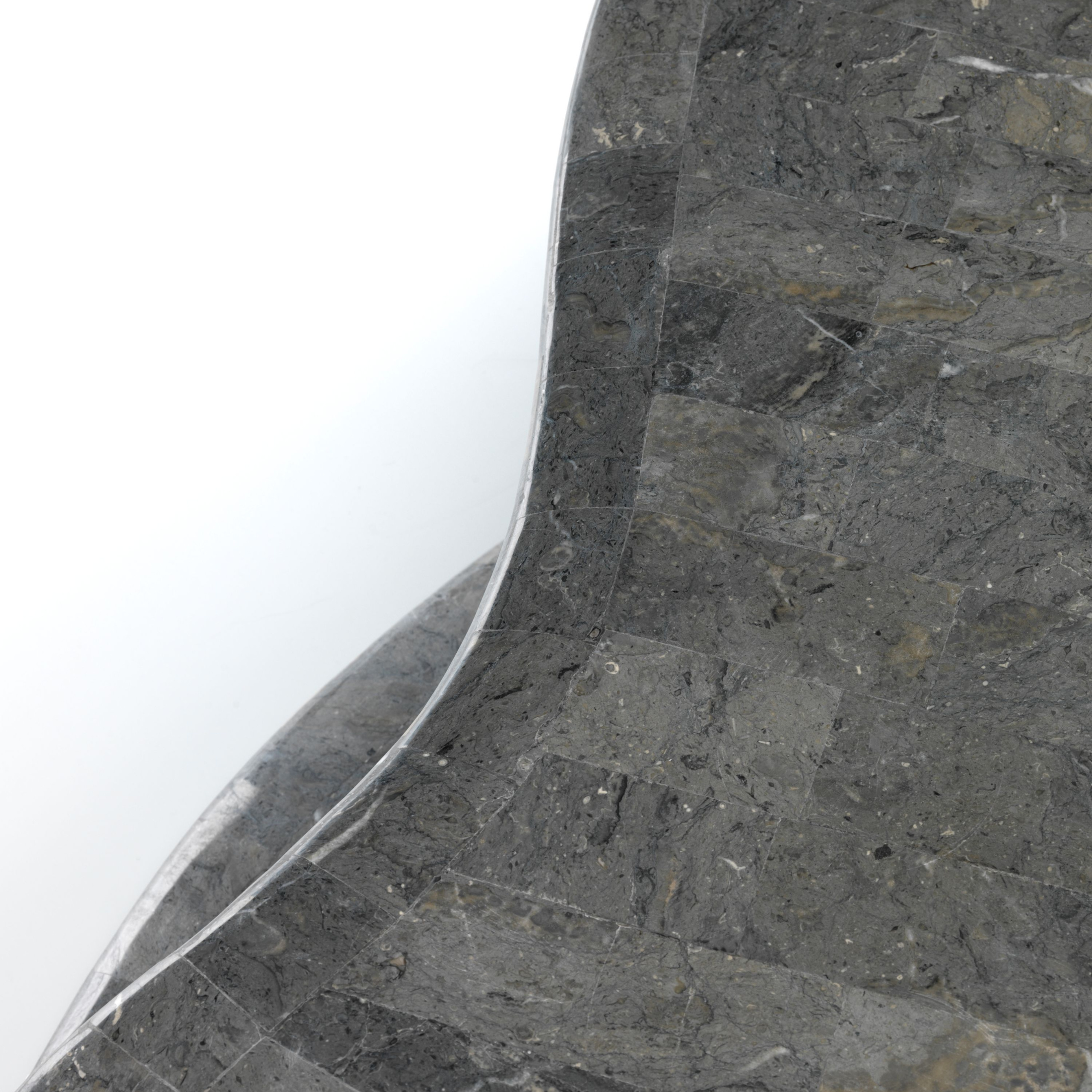 "Scarf" fossil stone coffee table, 123 x 60 cm, 34 cm high