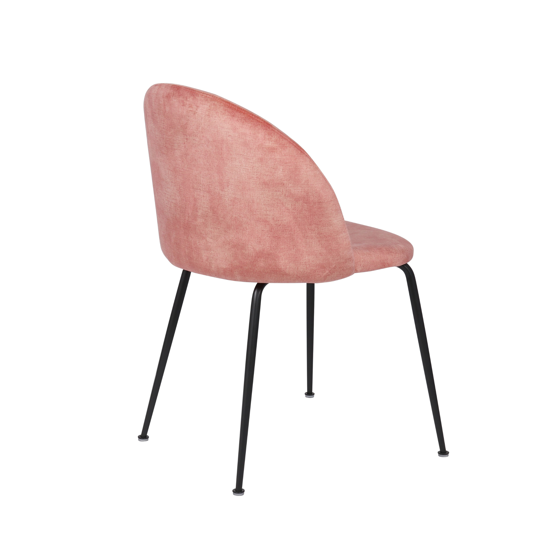 Set of "Lumina" velvet upholstered chairs with metal legs, 45x55 cm, 79 cm high.