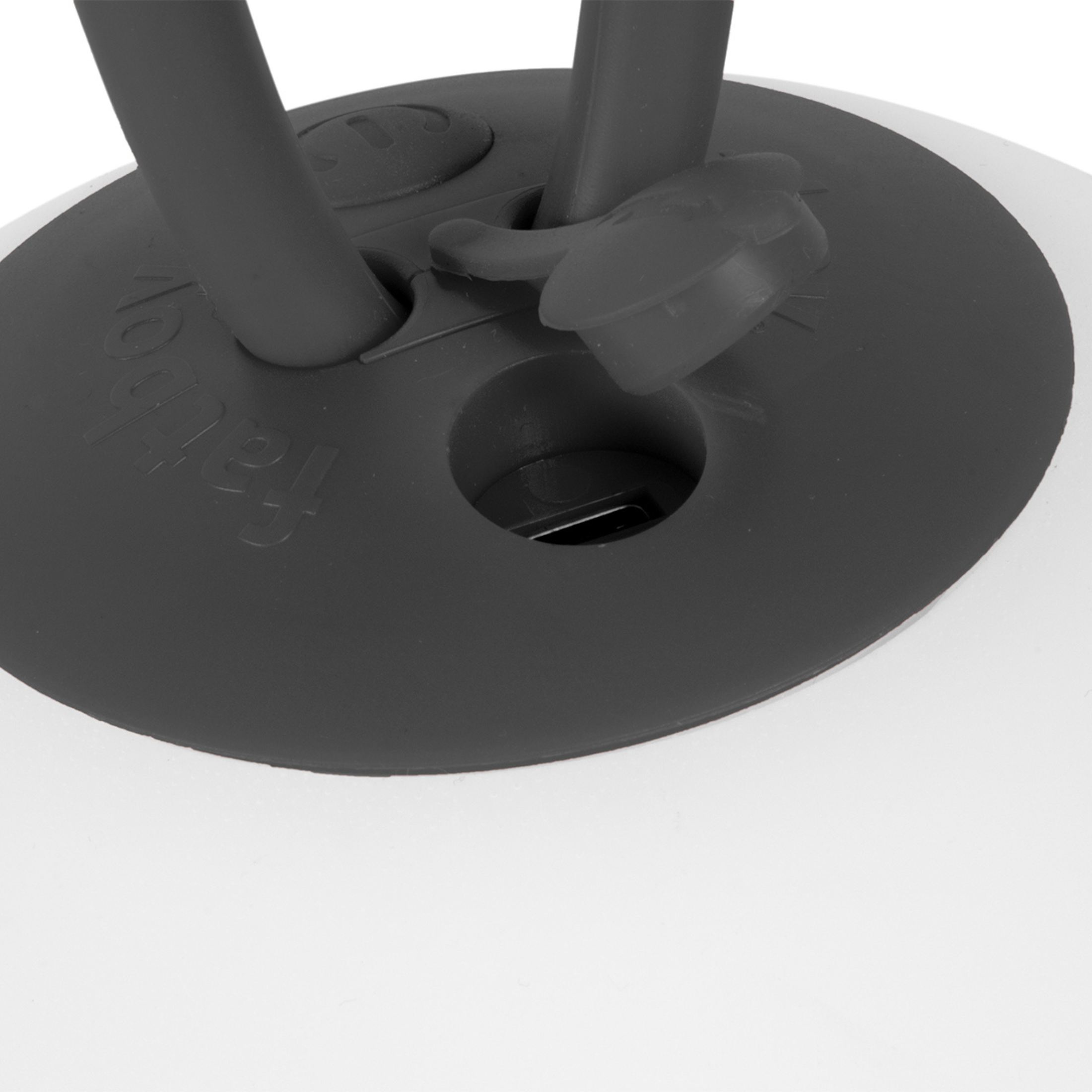 Set of 2 "Bolleke" battery-powered LED hanging lamps in HDPE with rubber hook, 20x20 cm