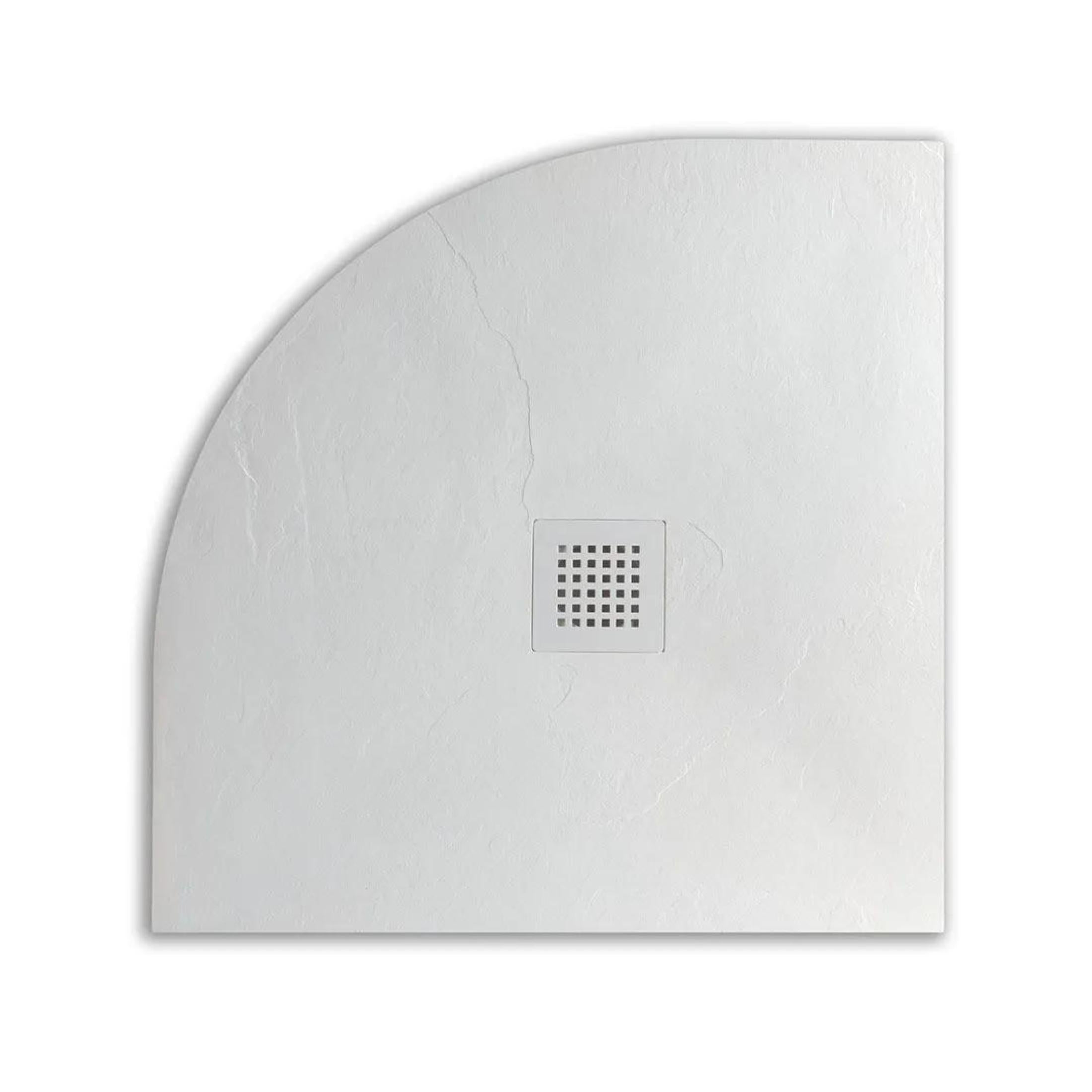 "Milano" semicircular shower tray in non-slip stone-effect resin