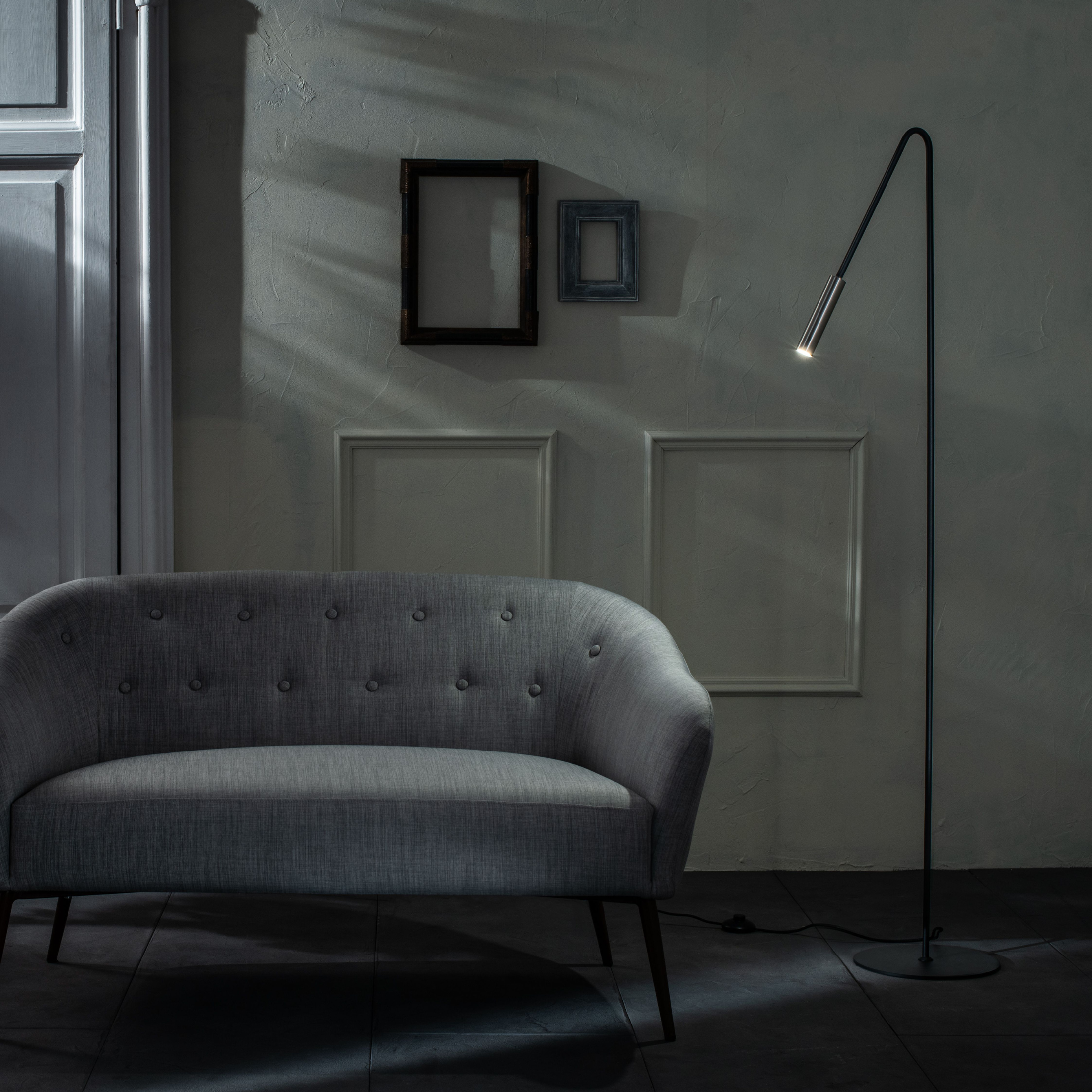 "Acrux" nickel-plated metal LED floor and table lamp