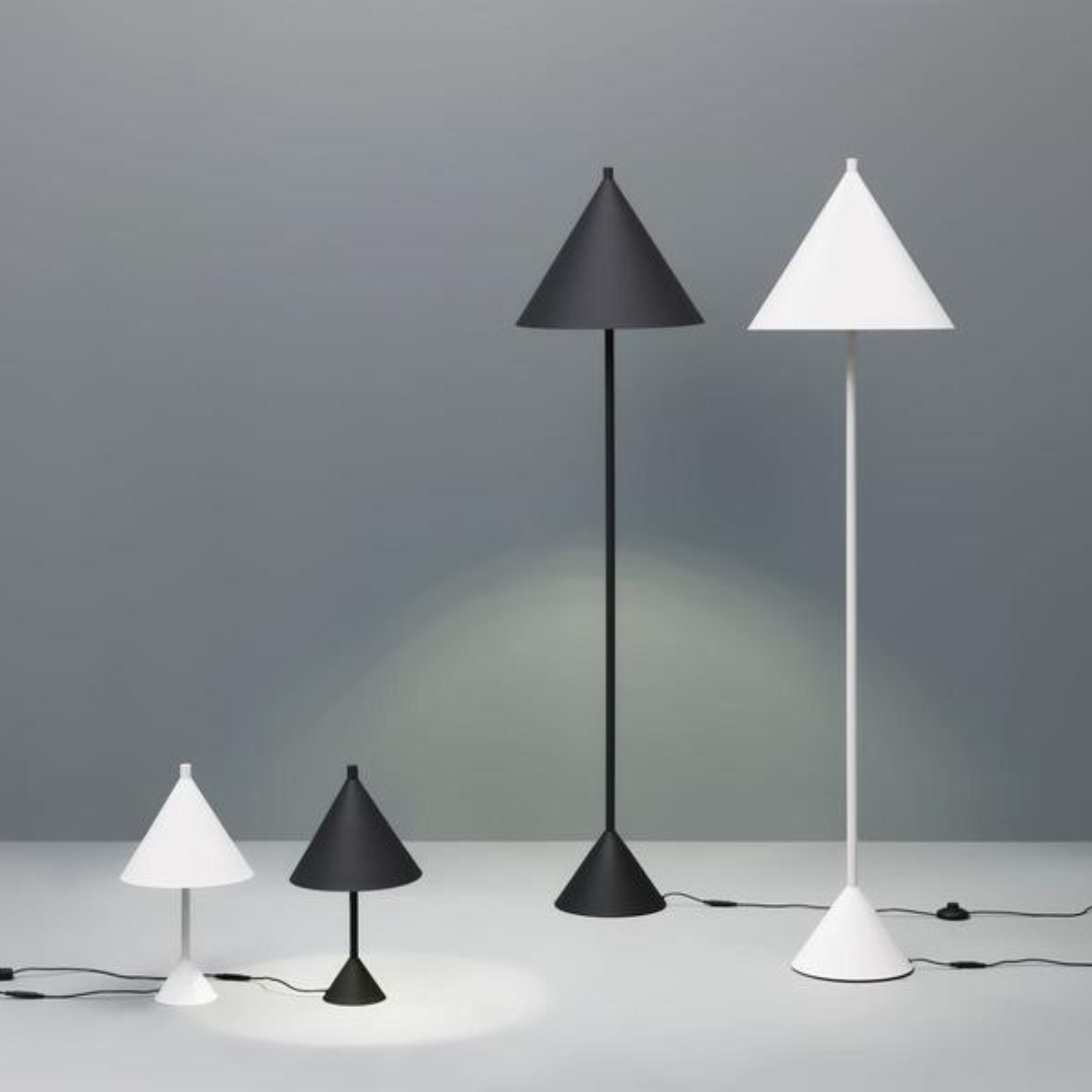 "Kobi" LED floor and table lamp with metal shade