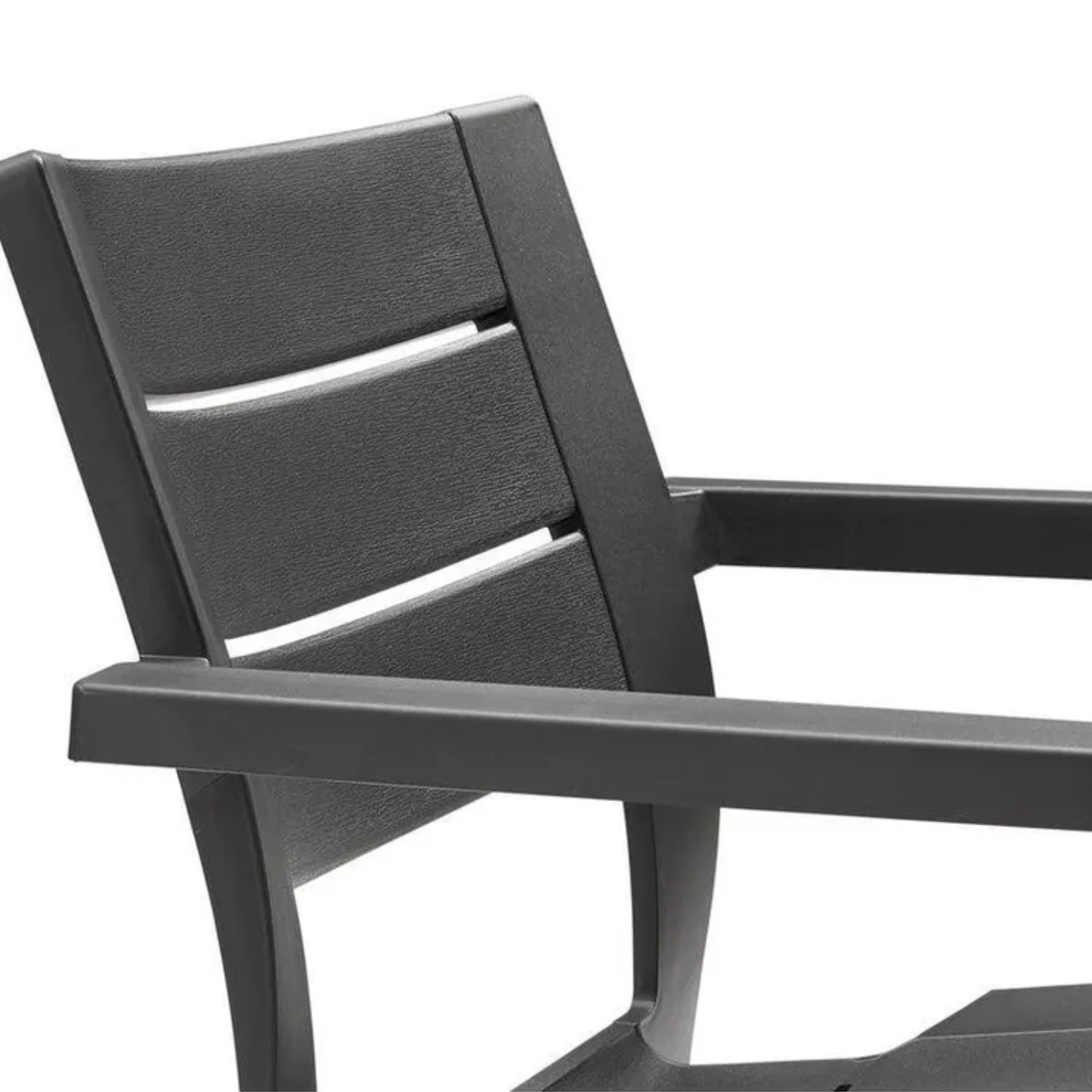 Set of 6 "Helena" garden chairs with stackable polypropylene armrests, 61.5x58.5 cm, 79h