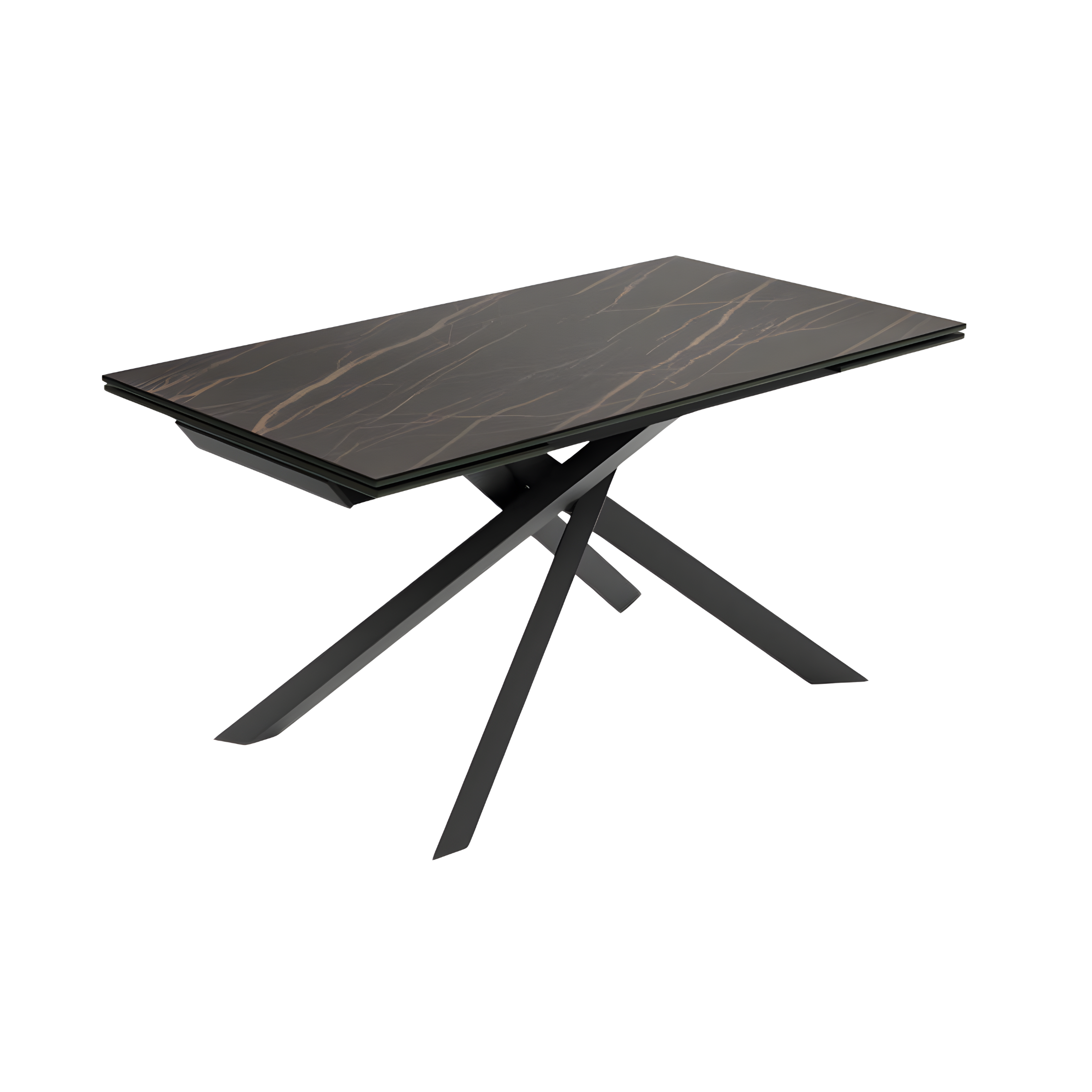 "Salerno" modern extendable table in ceramic on tempered glass, 160/240x90 cm, 76h
