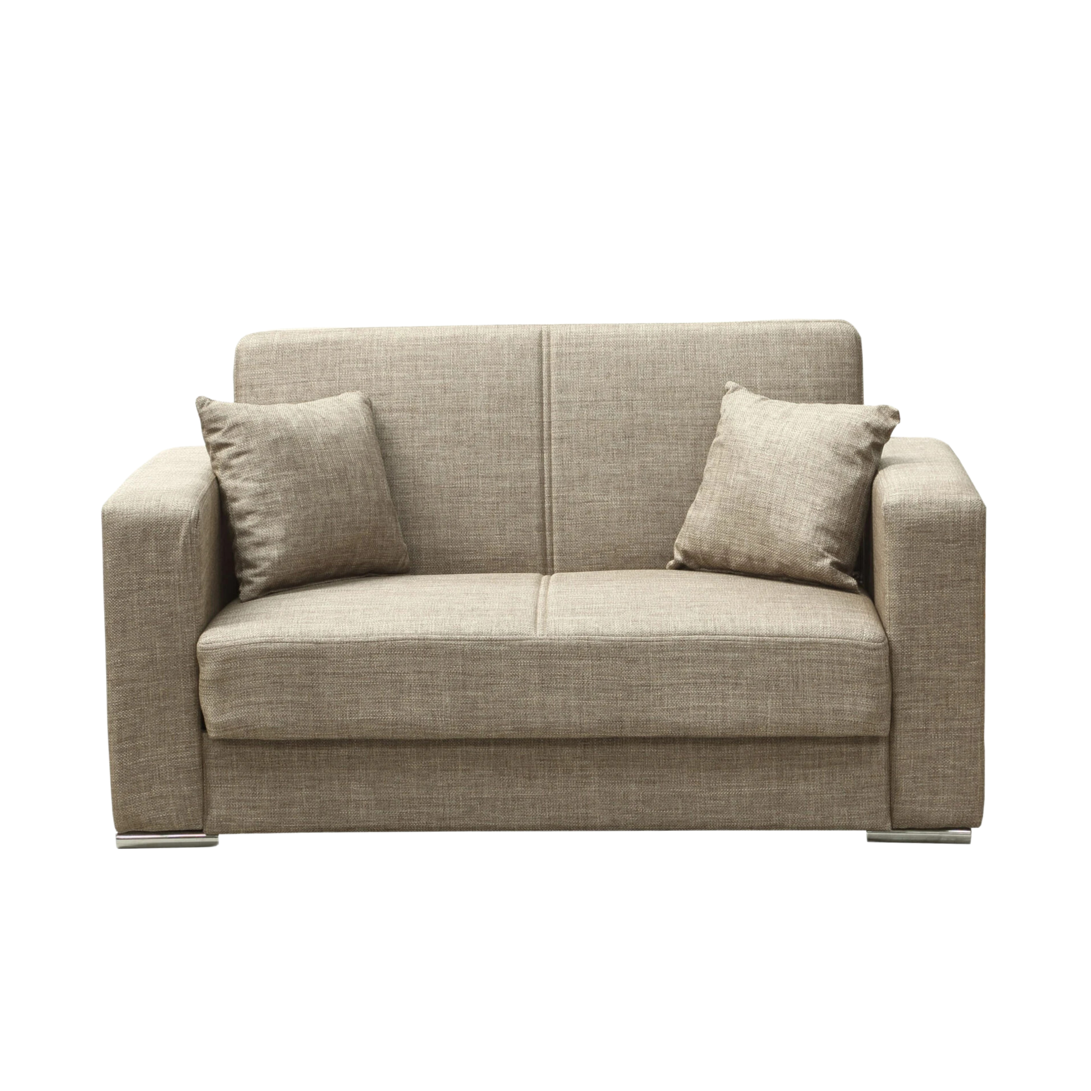 Modern 2-seater sofa "Futura" in fabric with chromed feet 159x84 cm 82h
