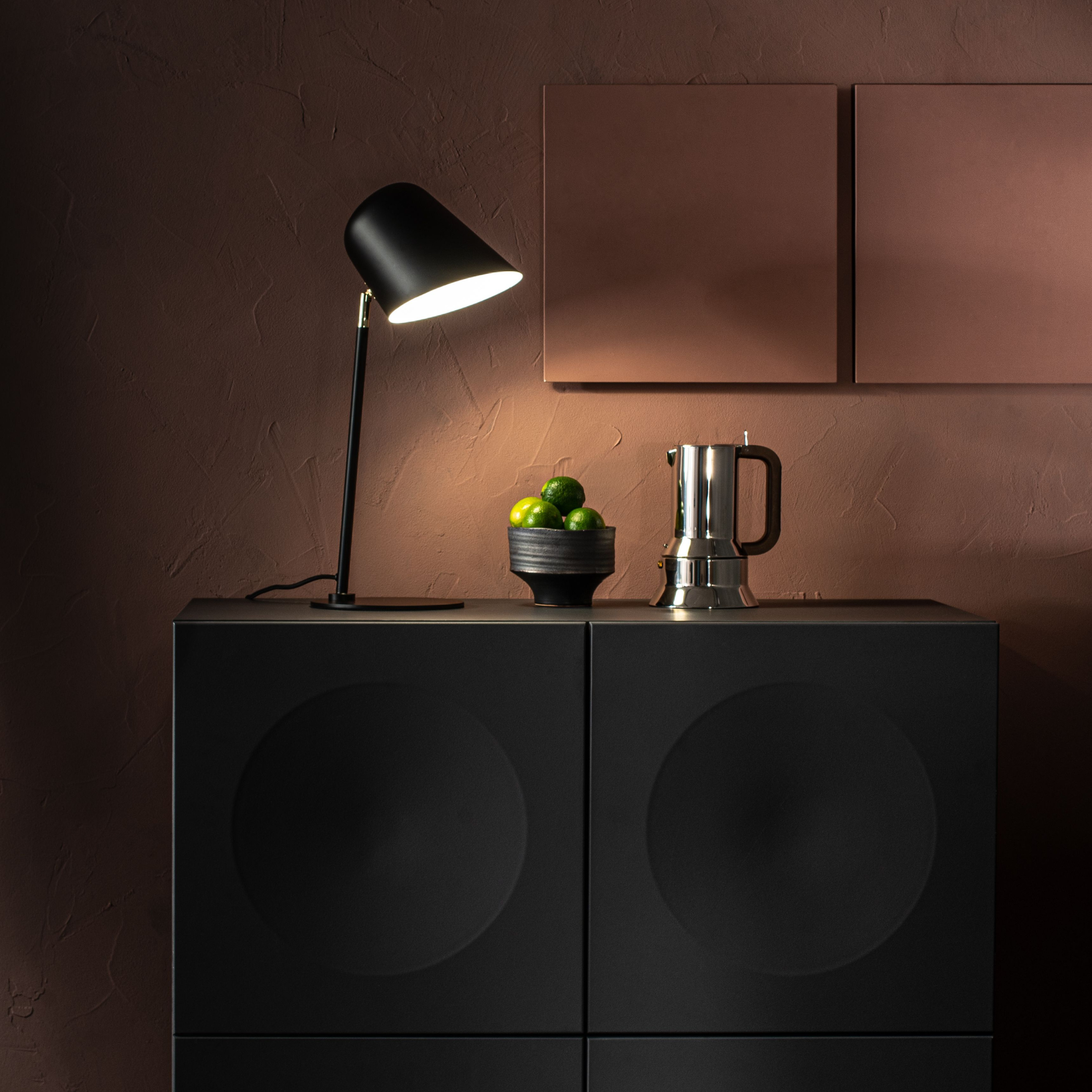 Metal lamp with "Mirror" lampshade for floor and table