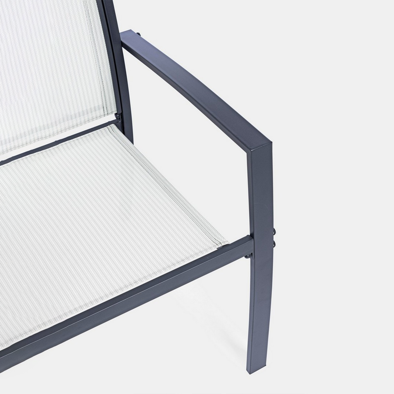 "Havana" steel garden lounge set with coffee table and 2 armchairs