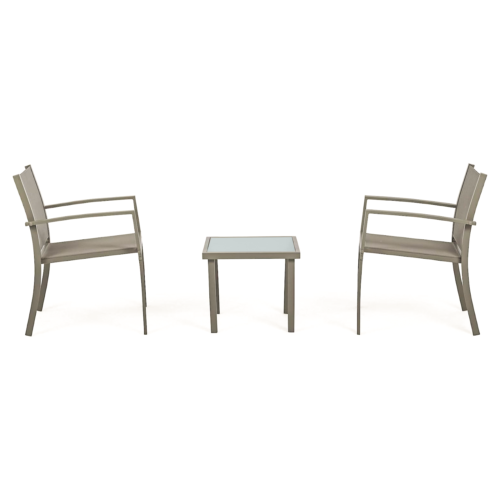 "Havana" steel garden lounge set with coffee table and 2 armchairs