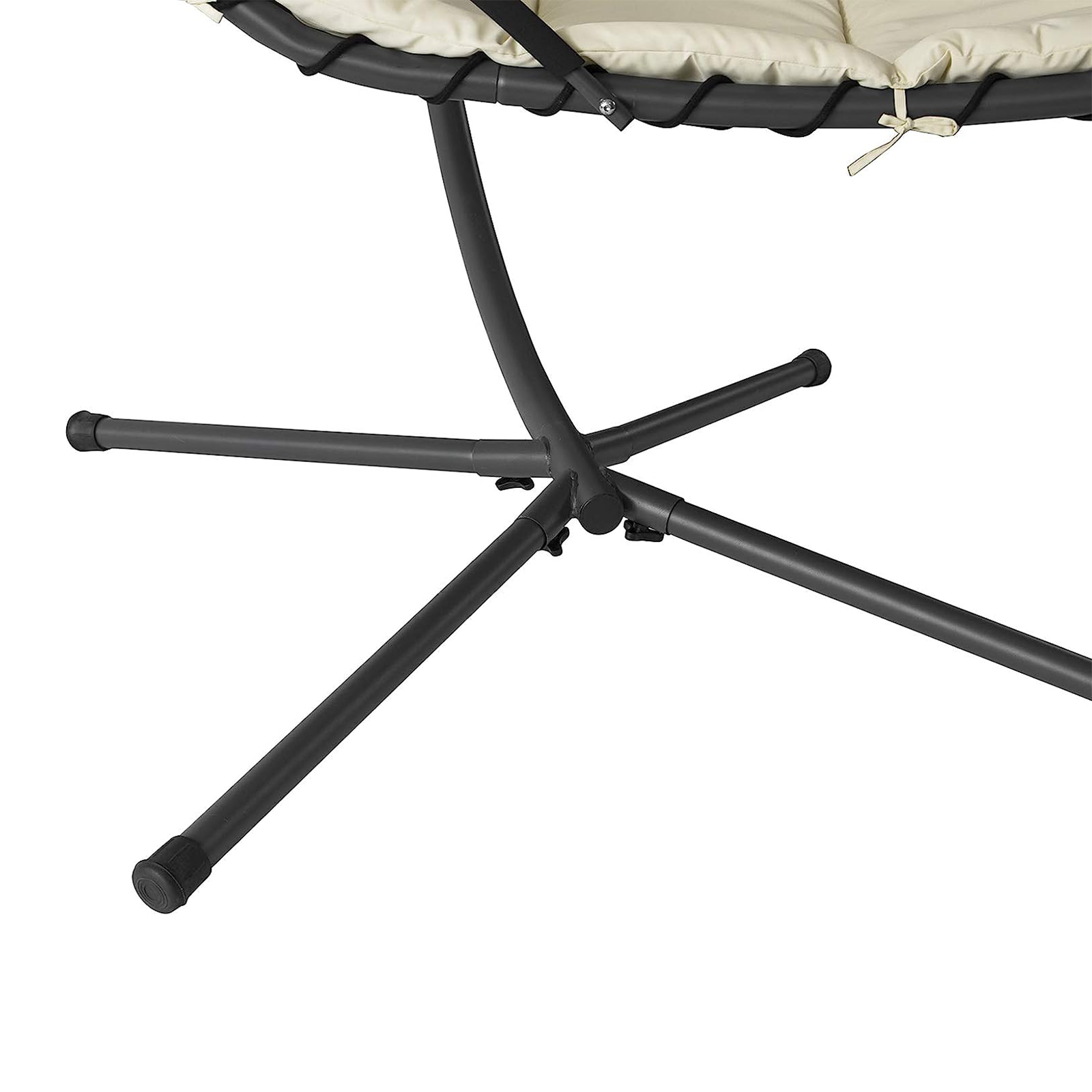 "Ground" steel garden swing bed with cushion and canopy, 197x104 cm, 200 cm high