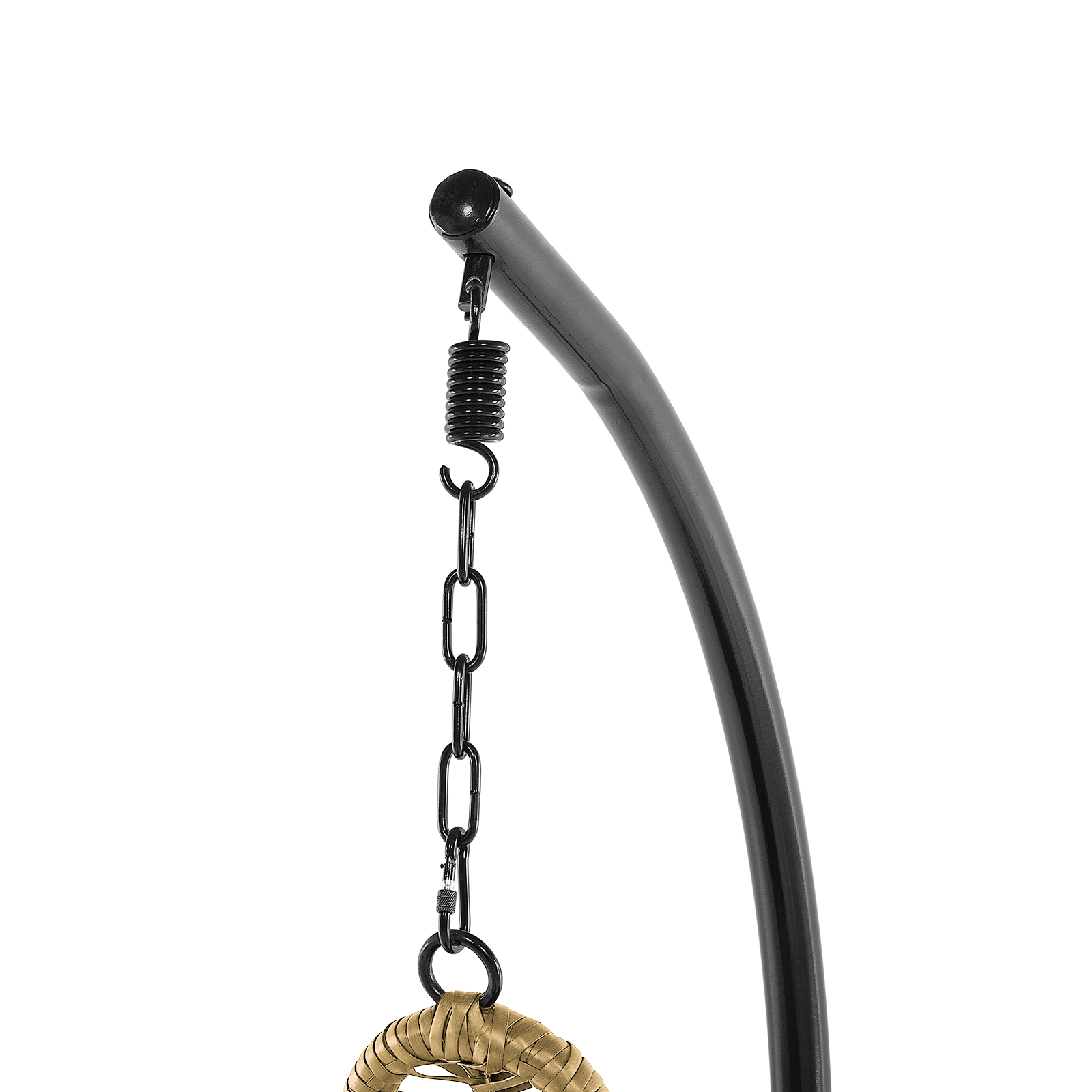 "Rat" hanging rocking chair for the garden in metal with cushions 95x95 cm 195h