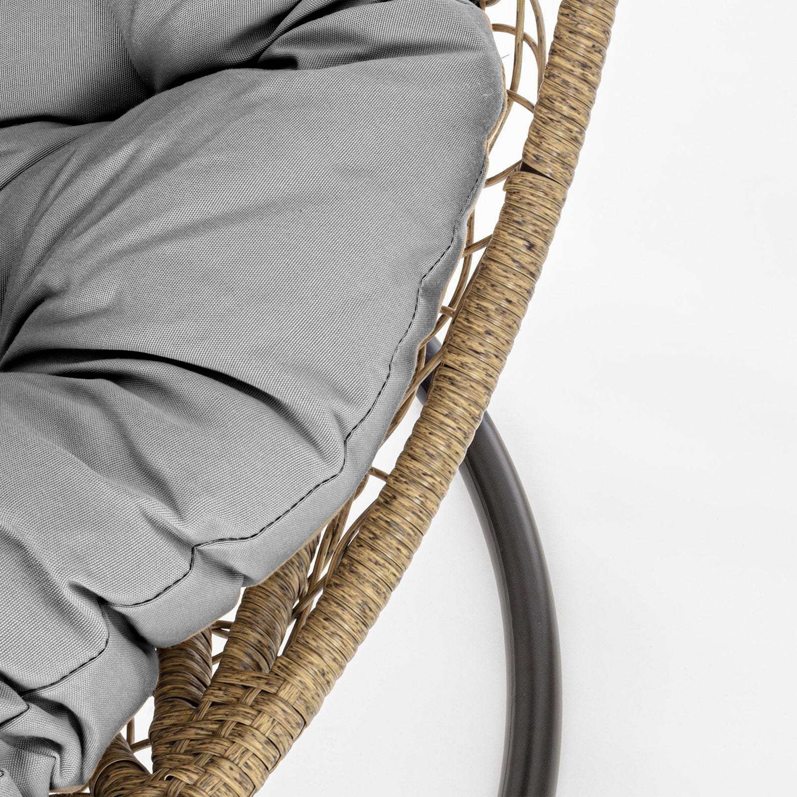 "Rat" hanging rocking chair for the garden in metal with cushions 95x95 cm 195h