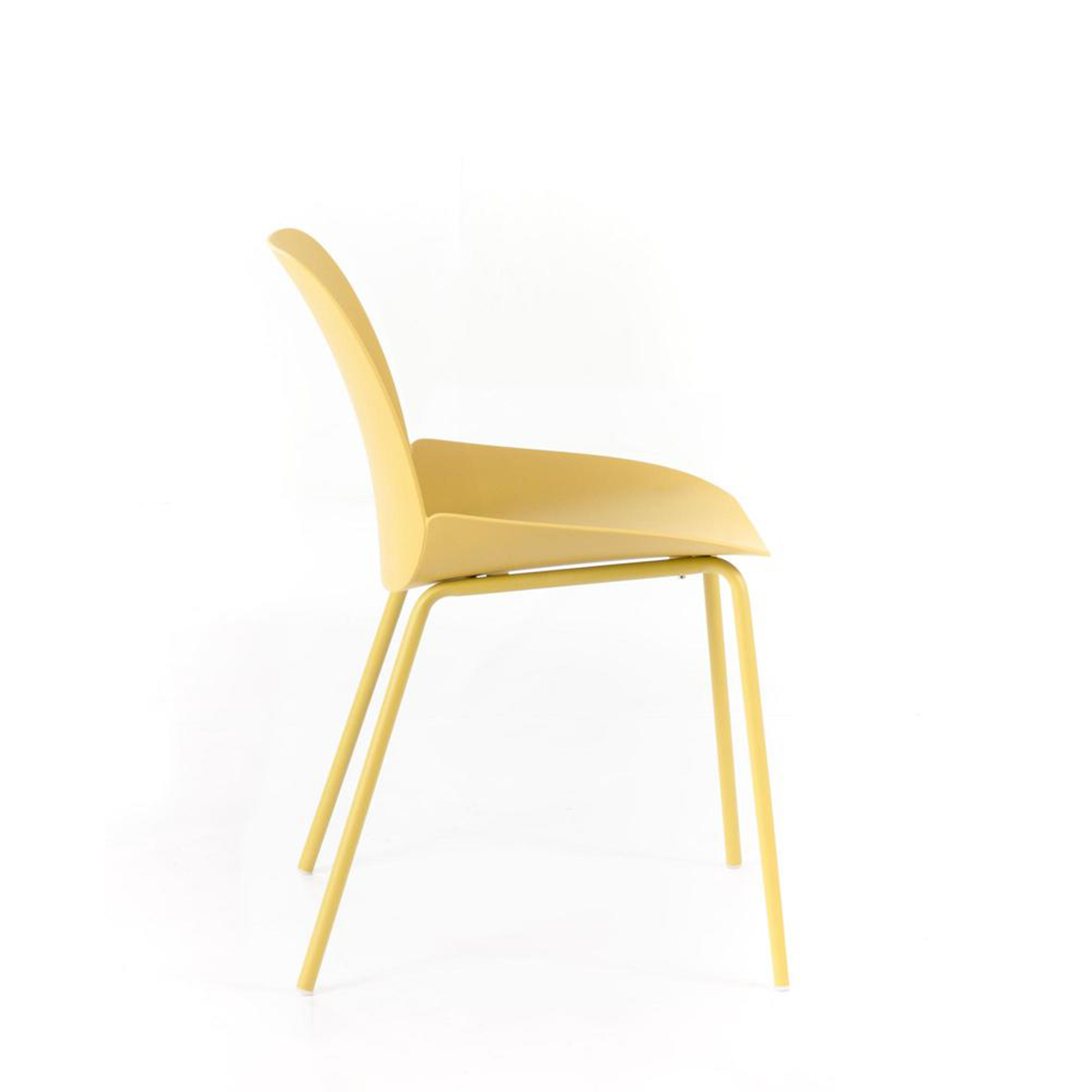 Set of modern "Azzurra" polypropylene chairs with painted metal frame for the living room