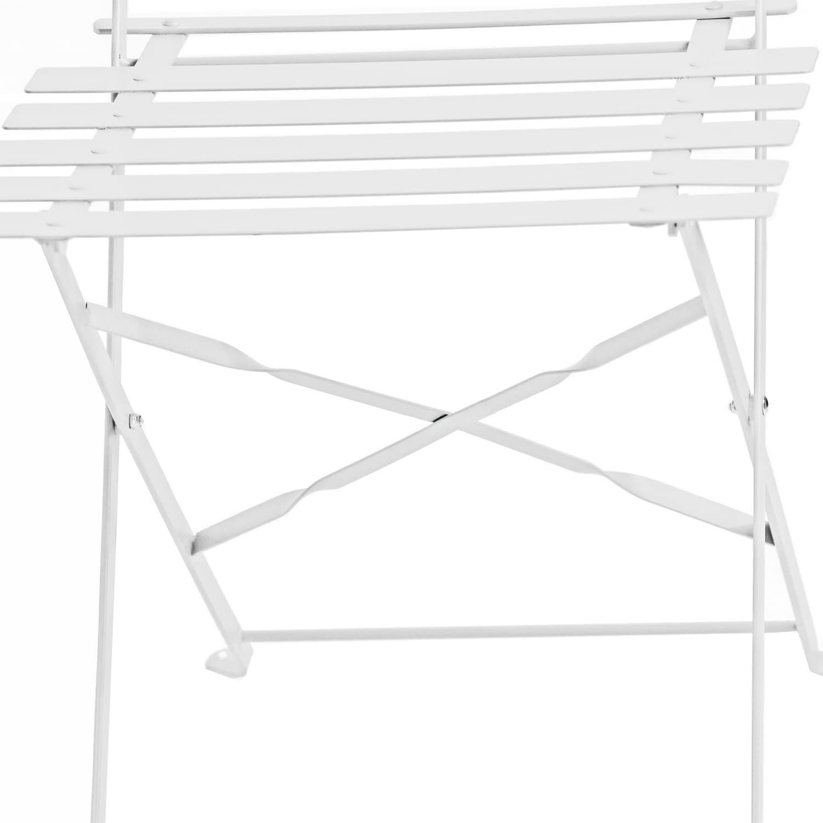 "Giotto" steel dining set with 2 chairs and a folding round table