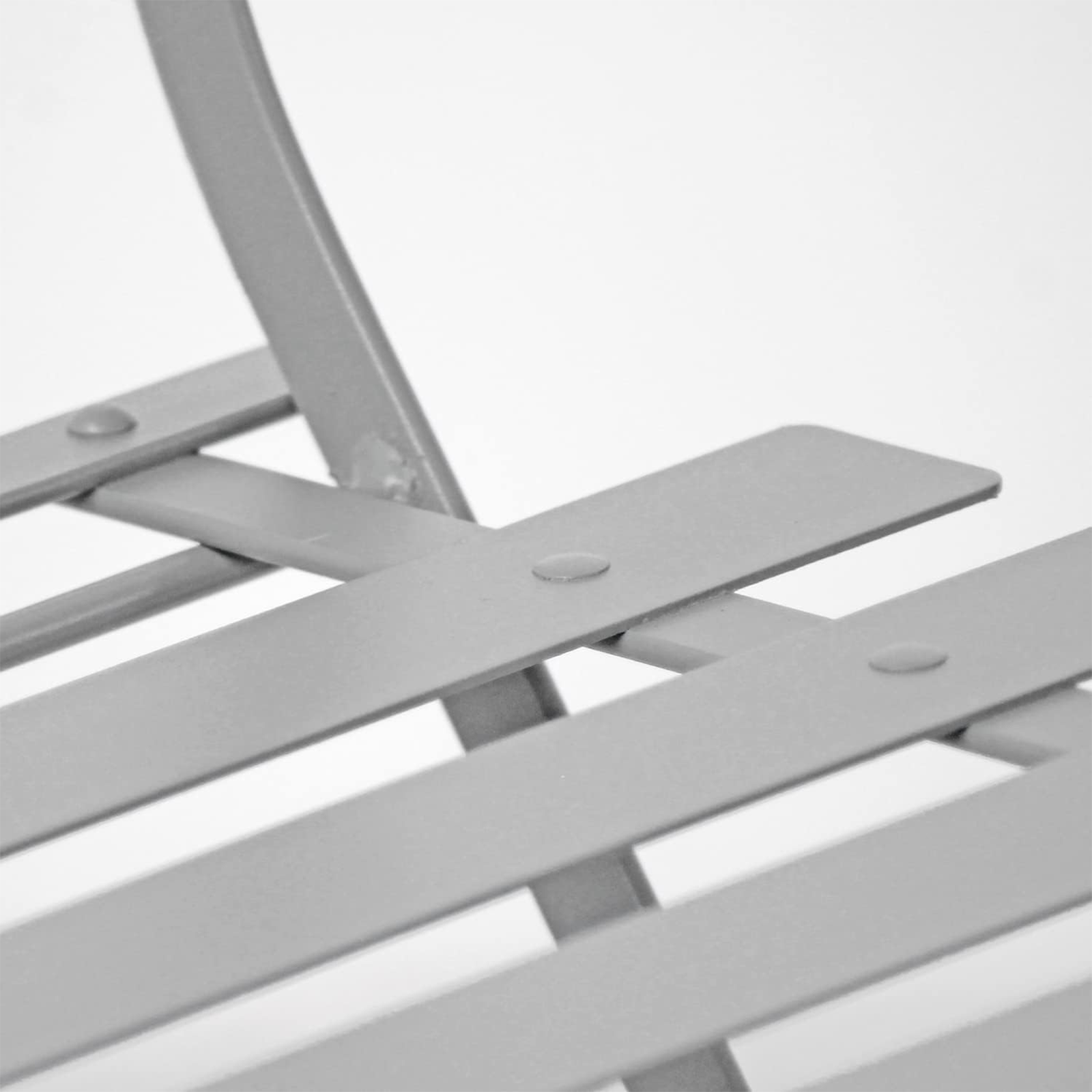 "Giotto" steel dining set with 2 chairs and a folding round table