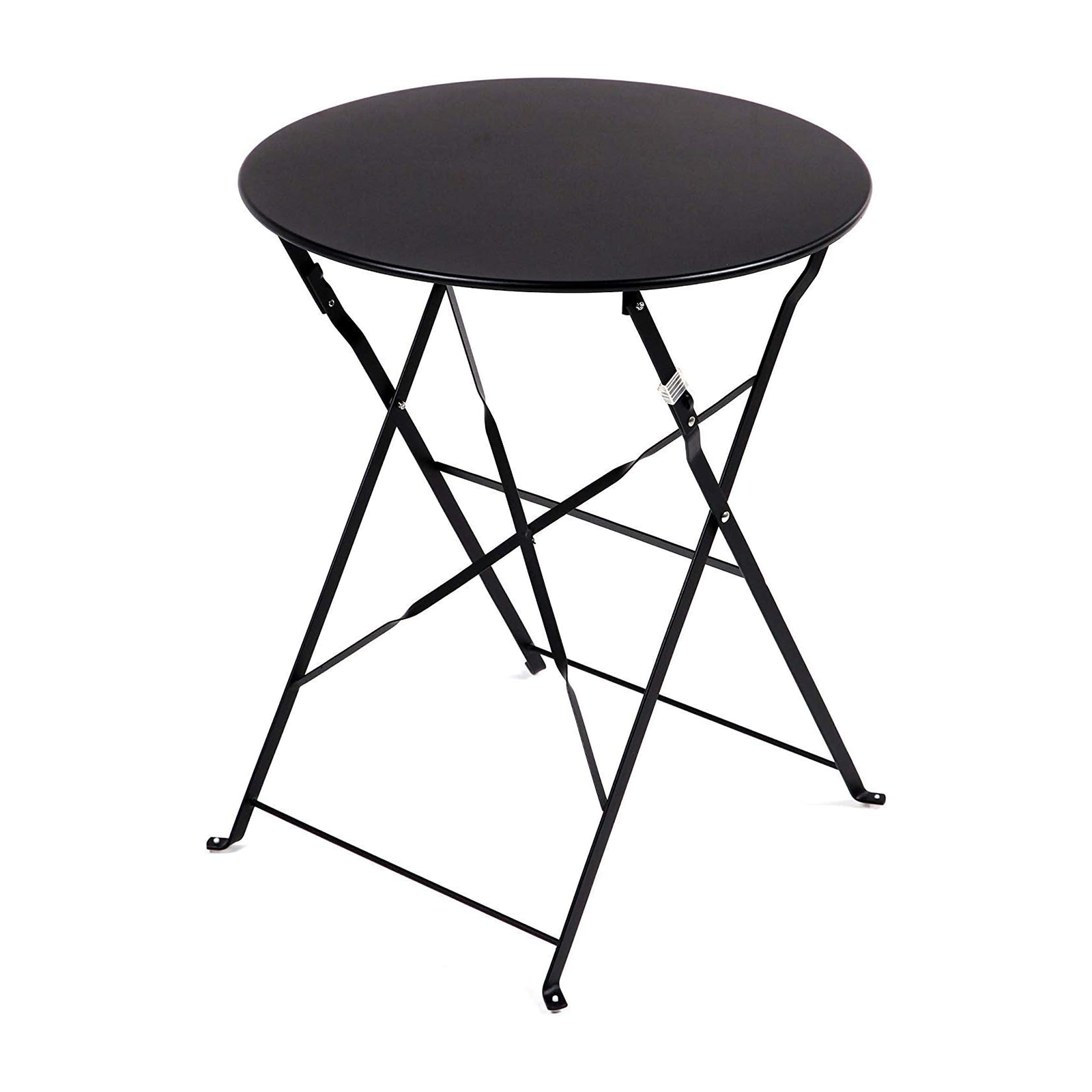 "Giotto" steel dining set with 2 chairs and a folding round table