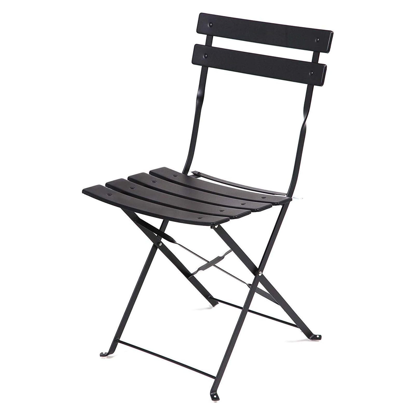 "Giotto" steel dining set with 2 chairs and a folding round table