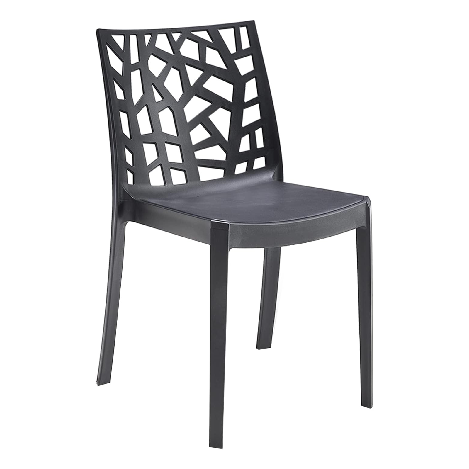 Set of stackable garden chairs "Matrix" in resistant polypropylene 47x55 cm 82h