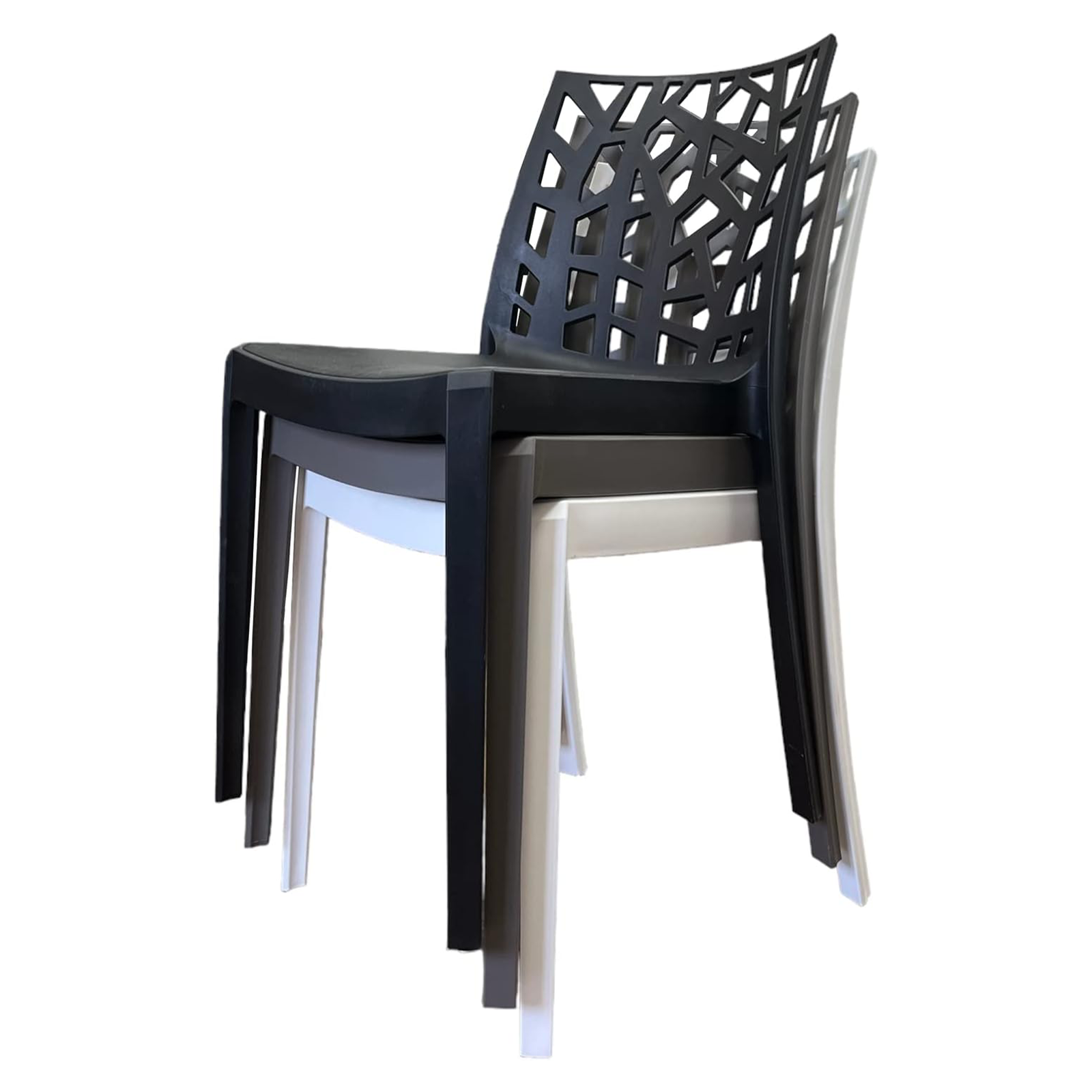 Set of stackable garden chairs "Matrix" in resistant polypropylene 47x55 cm 82h