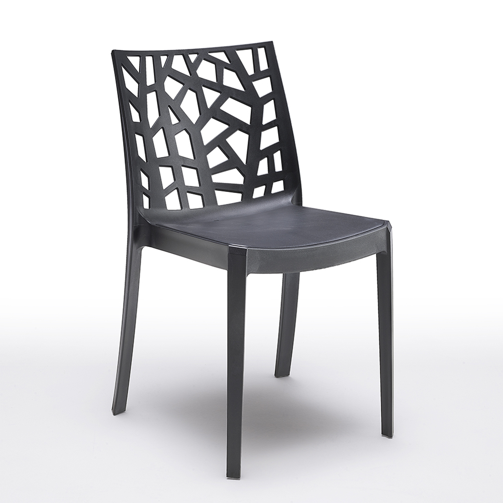 Set of stackable garden chairs "Matrix" in resistant polypropylene 47x55 cm 82h