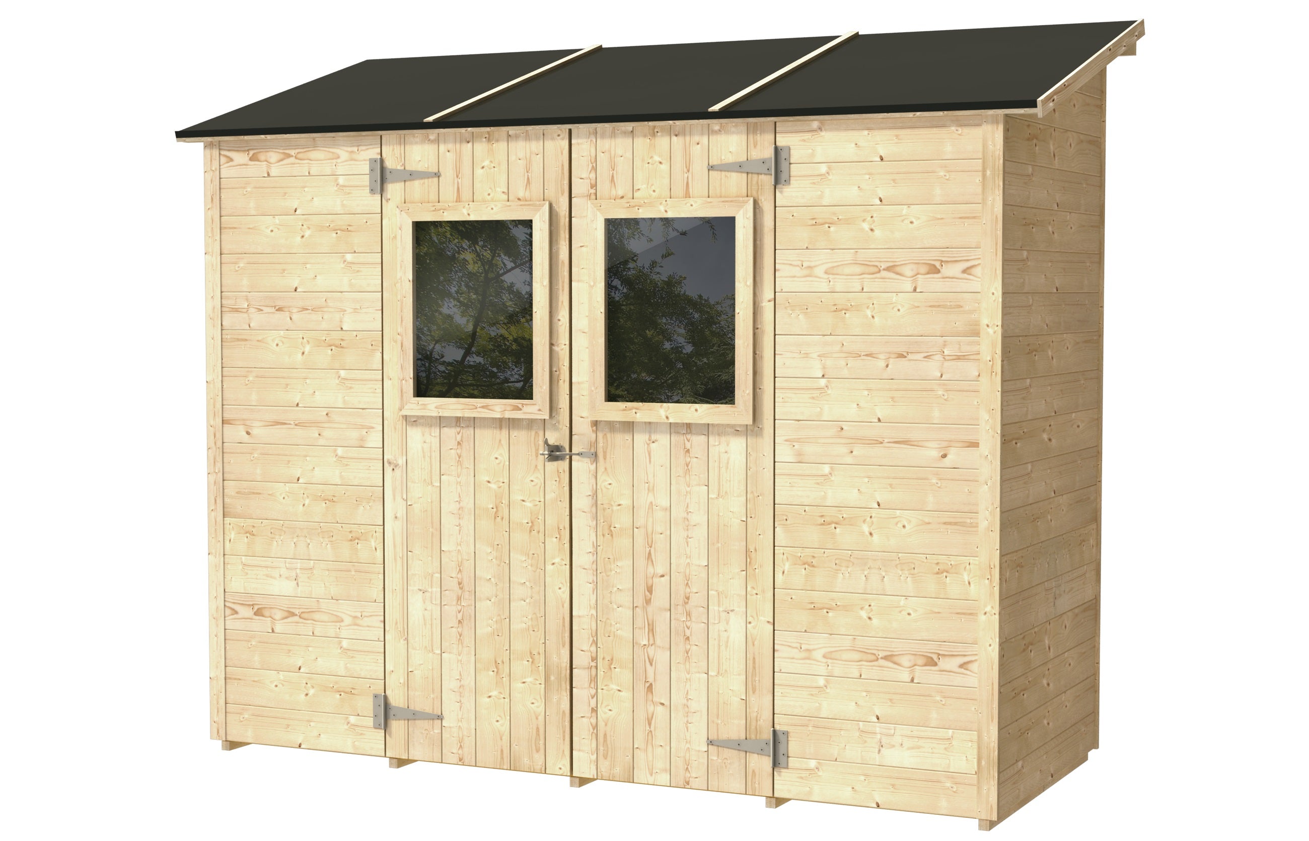 "Vaniglia" lean-to wooden garden shed, 245x102 cm, 222 cm high
