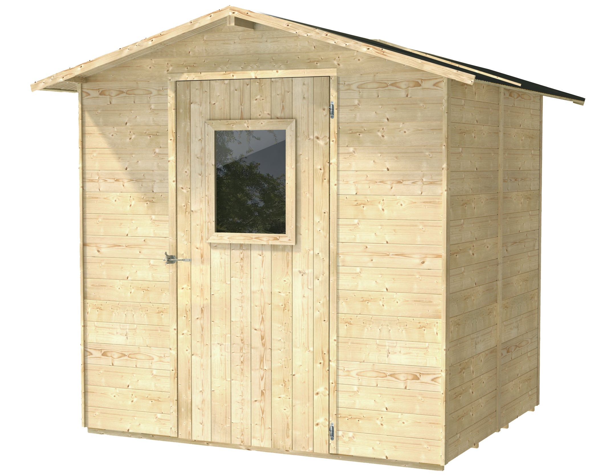 "Vaniglia" wooden garden shed with single door and window, PEFC, 200x200 cm, 214 cm high