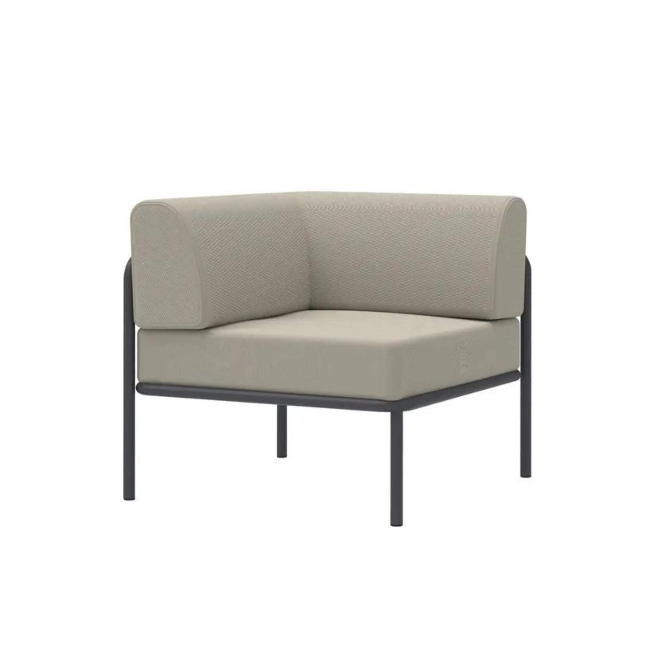 Module d'angle canapé en métal "Miami" avec coussins 80x80 cm 64h