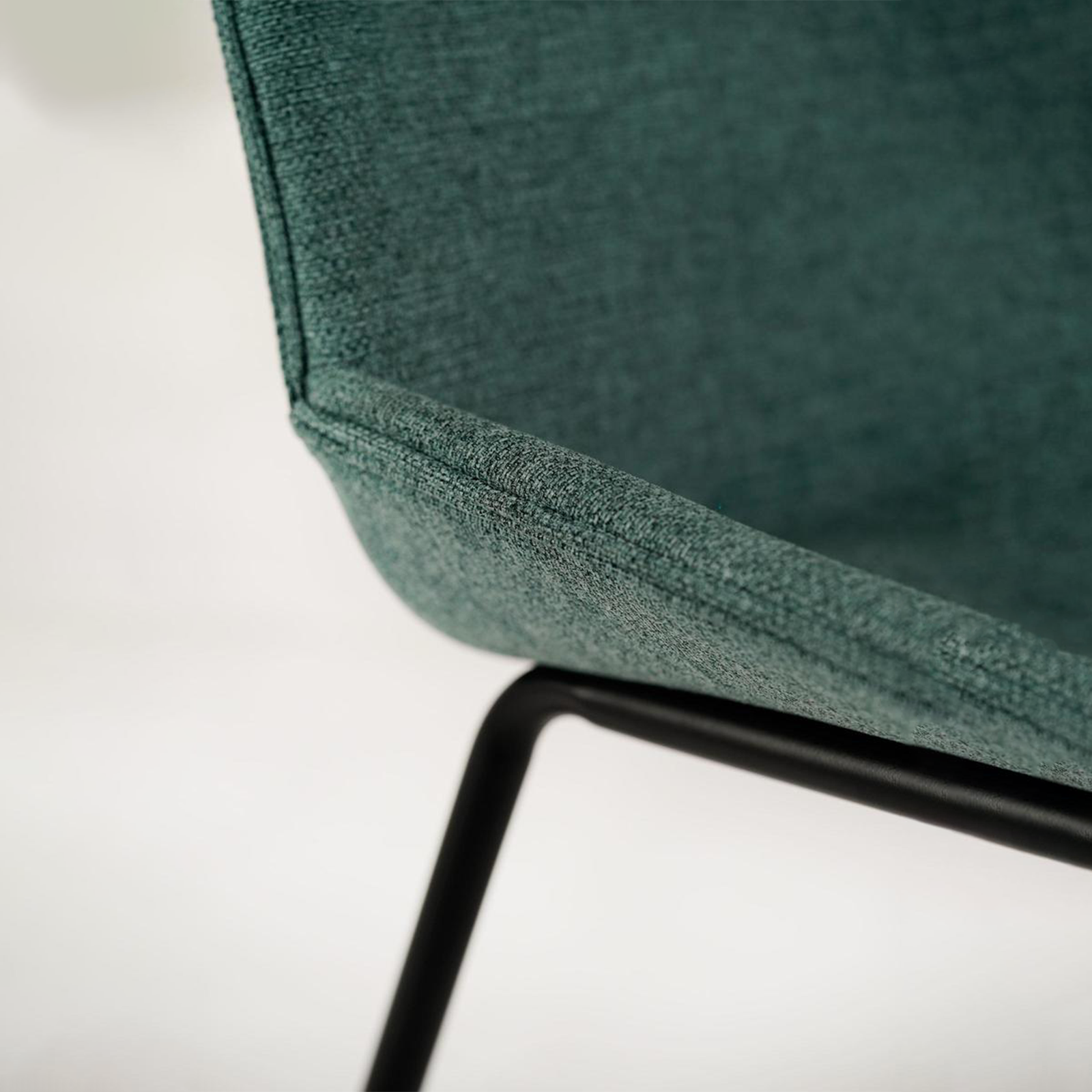 Set of "Sami" fabric dining chairs with elegant modern painted metal legs