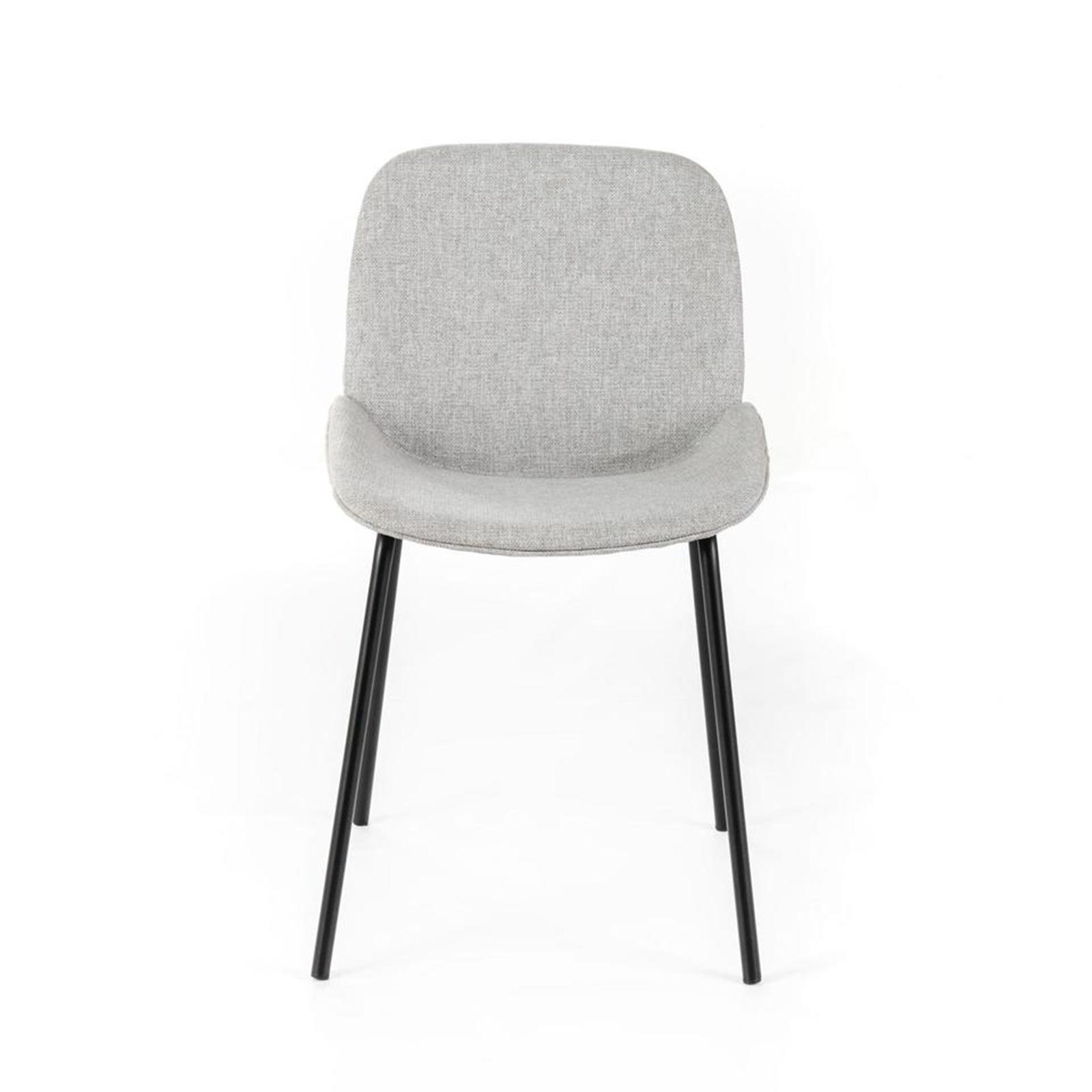 Set of "Sami" fabric dining chairs with elegant modern painted metal legs