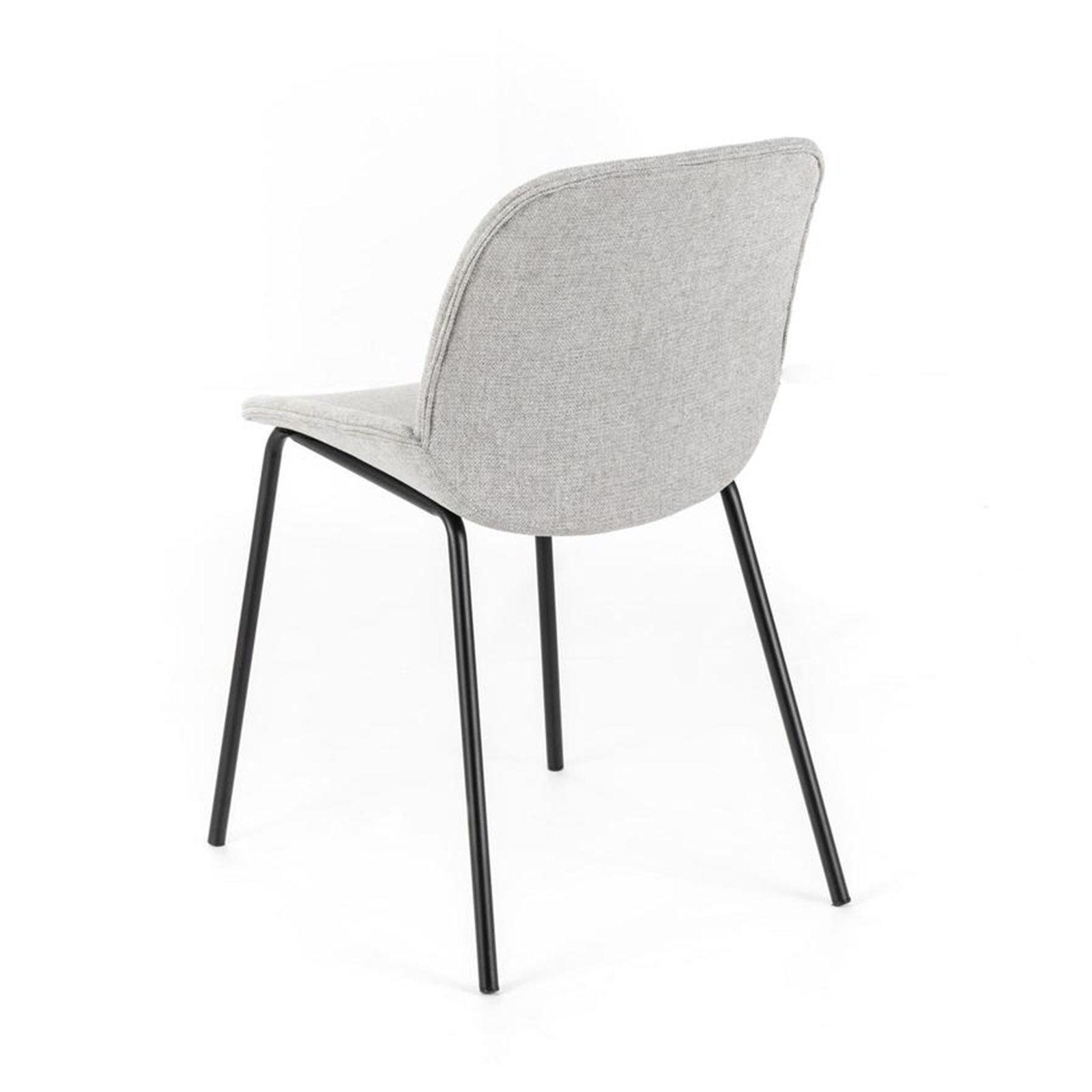 Set of "Sami" fabric dining chairs with elegant modern painted metal legs