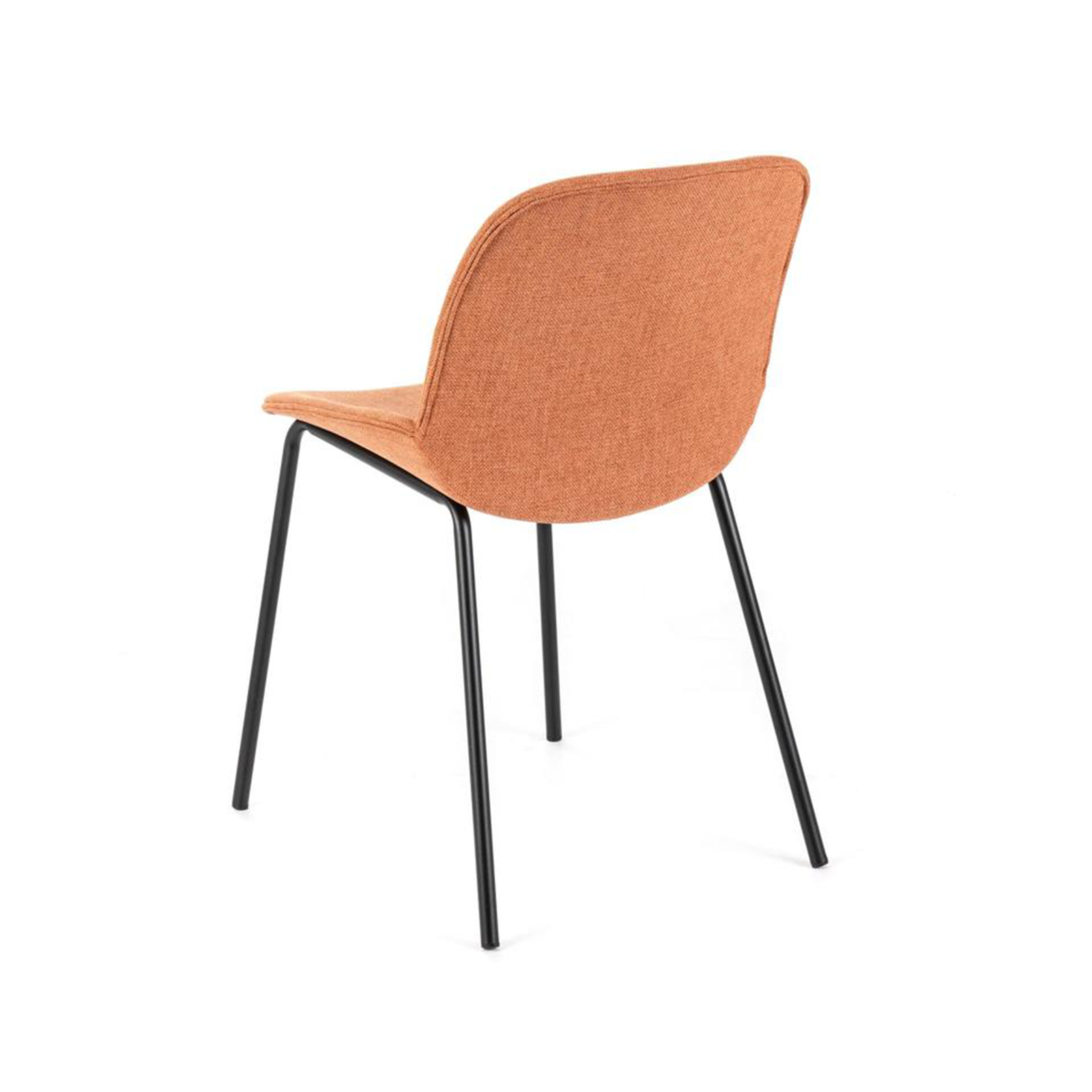 Set of "Sami" fabric dining chairs with elegant modern painted metal legs