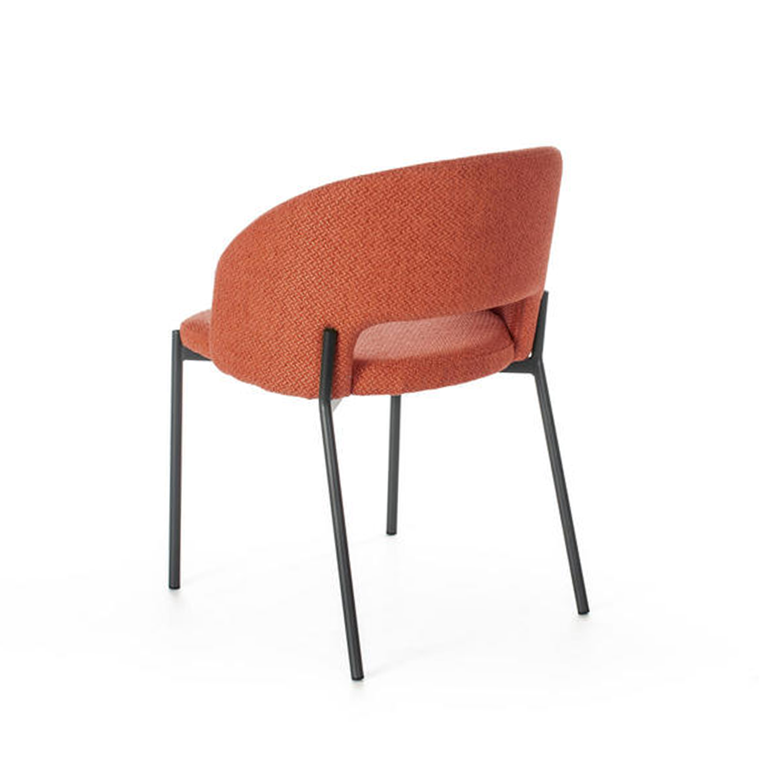 Set of modern upholstered "Erica" dining chairs in fabric, 56x52 cm, 78.5 cm high.