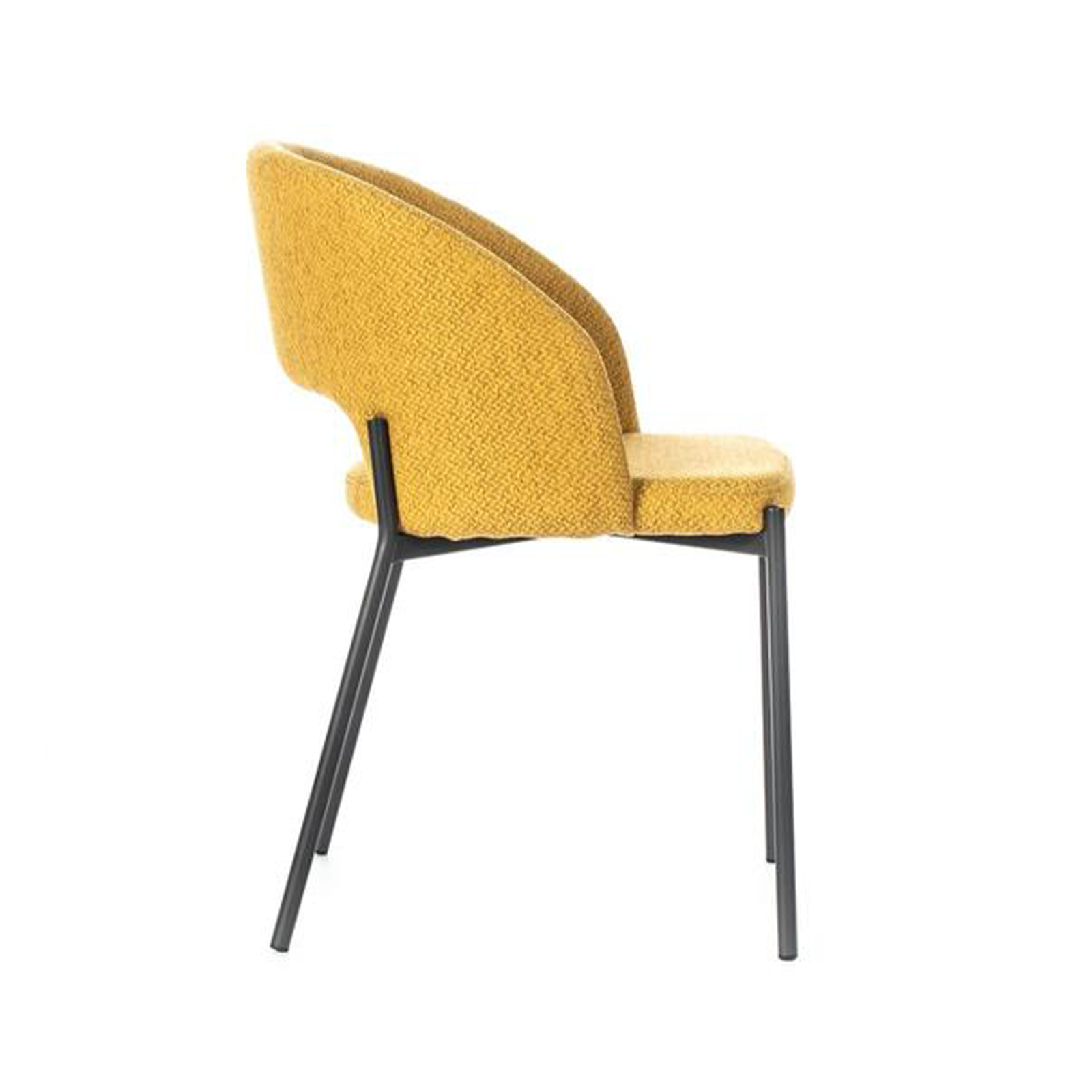 Set of modern upholstered "Erica" dining chairs in fabric, 56x52 cm, 78.5 cm high.