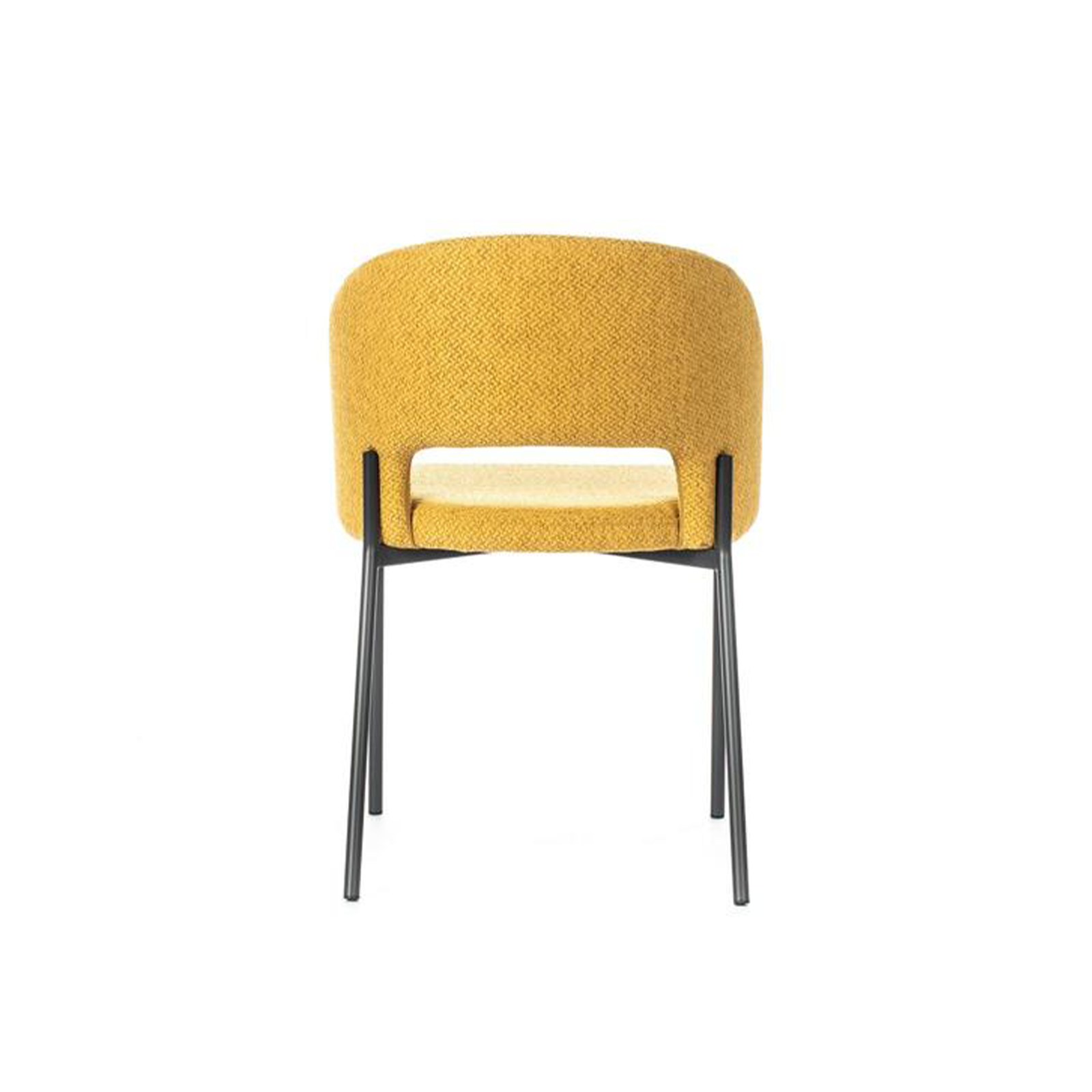 Set of modern upholstered "Erica" dining chairs in fabric, 56x52 cm, 78.5 cm high.