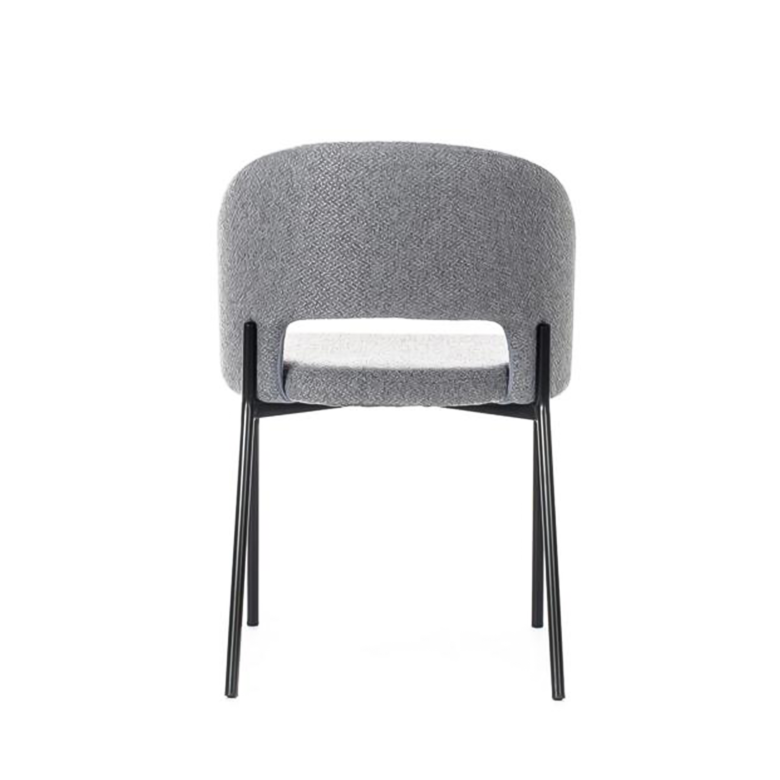 Set of modern upholstered "Erica" dining chairs in fabric, 56x52 cm, 78.5 cm high.