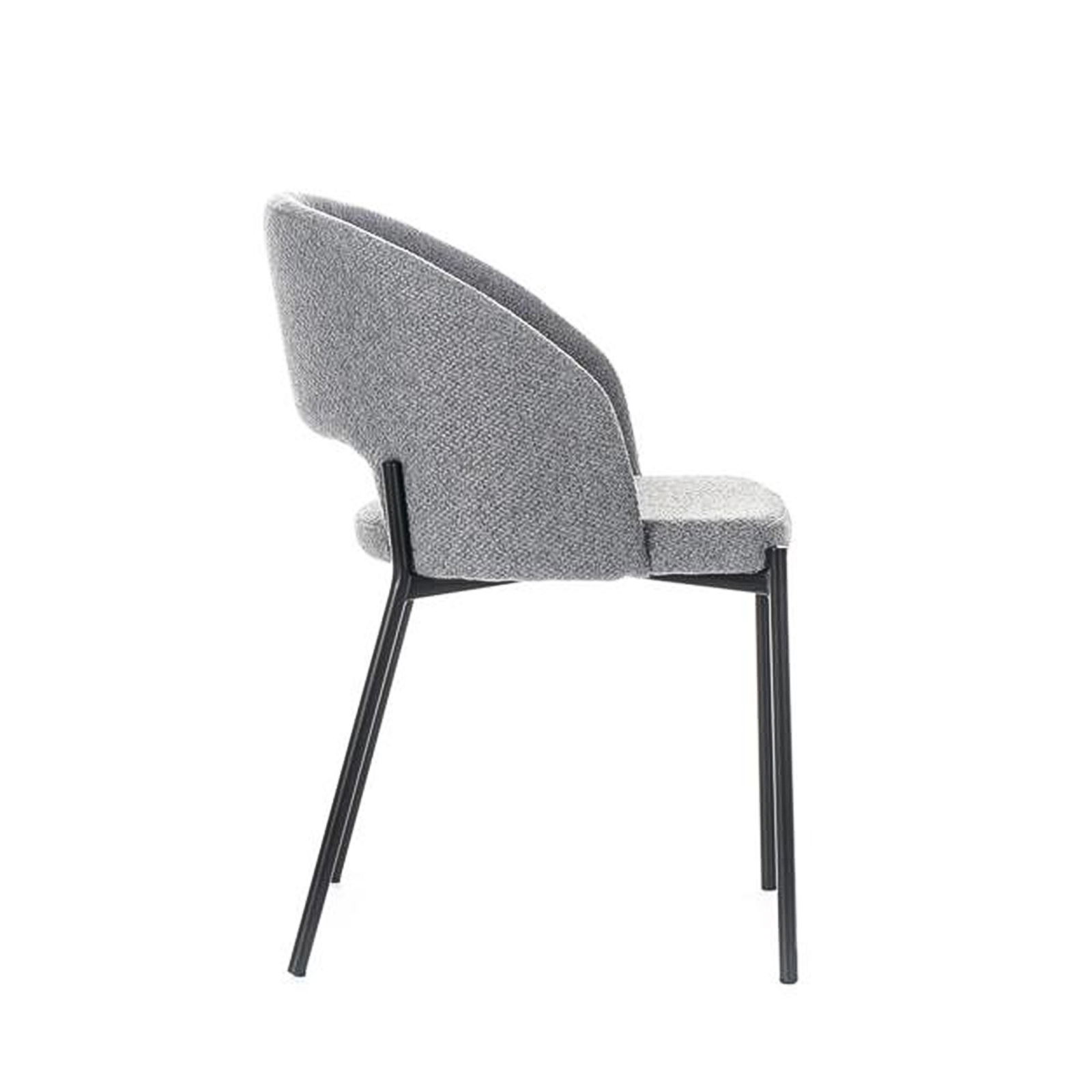Set of modern upholstered "Erica" dining chairs in fabric, 56x52 cm, 78.5 cm high.