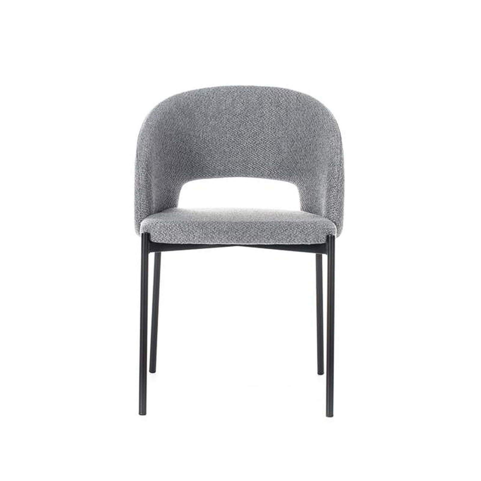 Set of modern upholstered "Erica" dining chairs in fabric, 56x52 cm, 78.5 cm high.