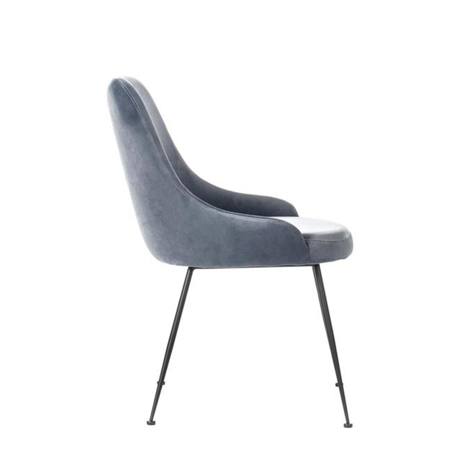 Modern padded chair "Alyssa" velvet effect cm 49.5x48.5 80h