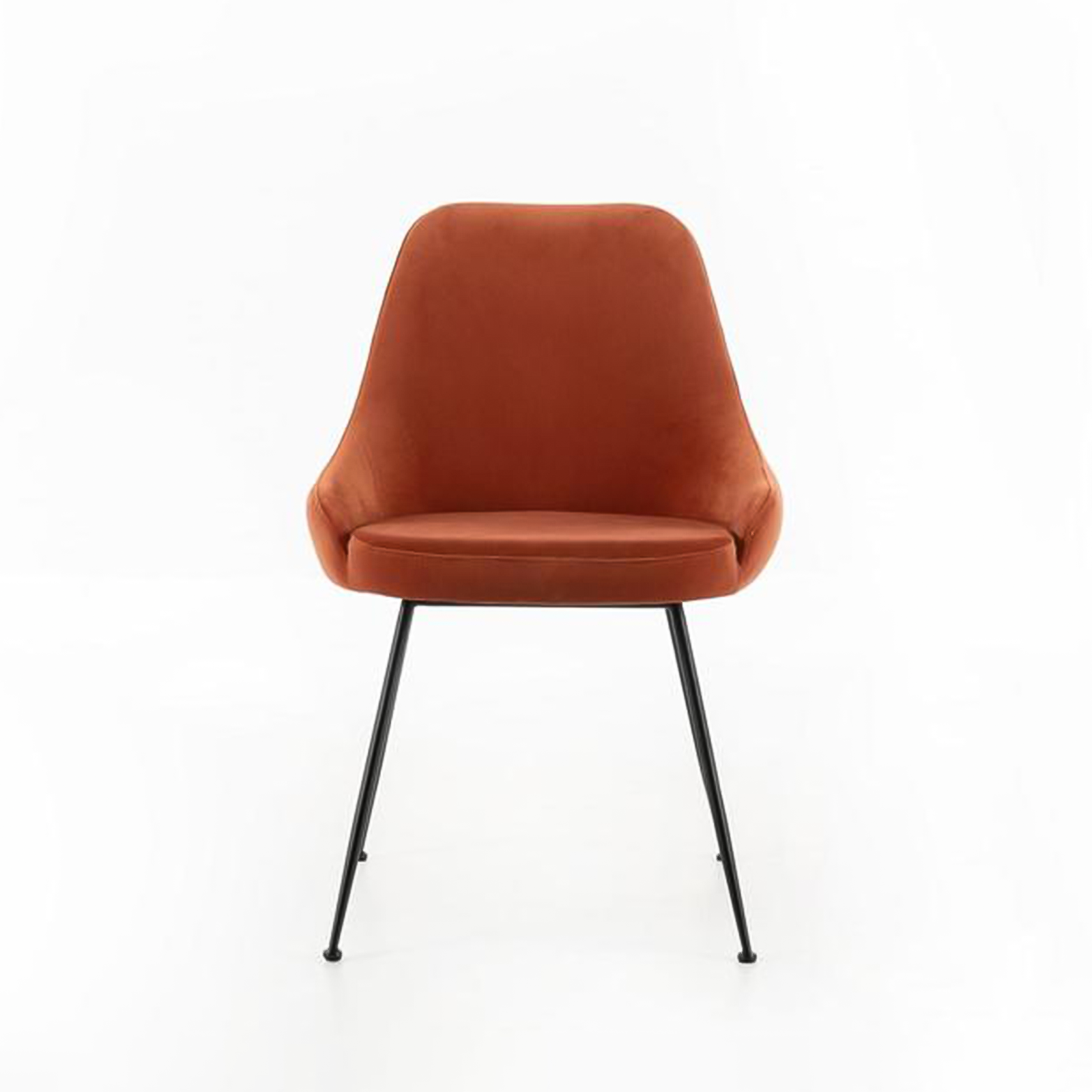 Modern padded chair "Alyssa" velvet effect cm 49.5x48.5 80h