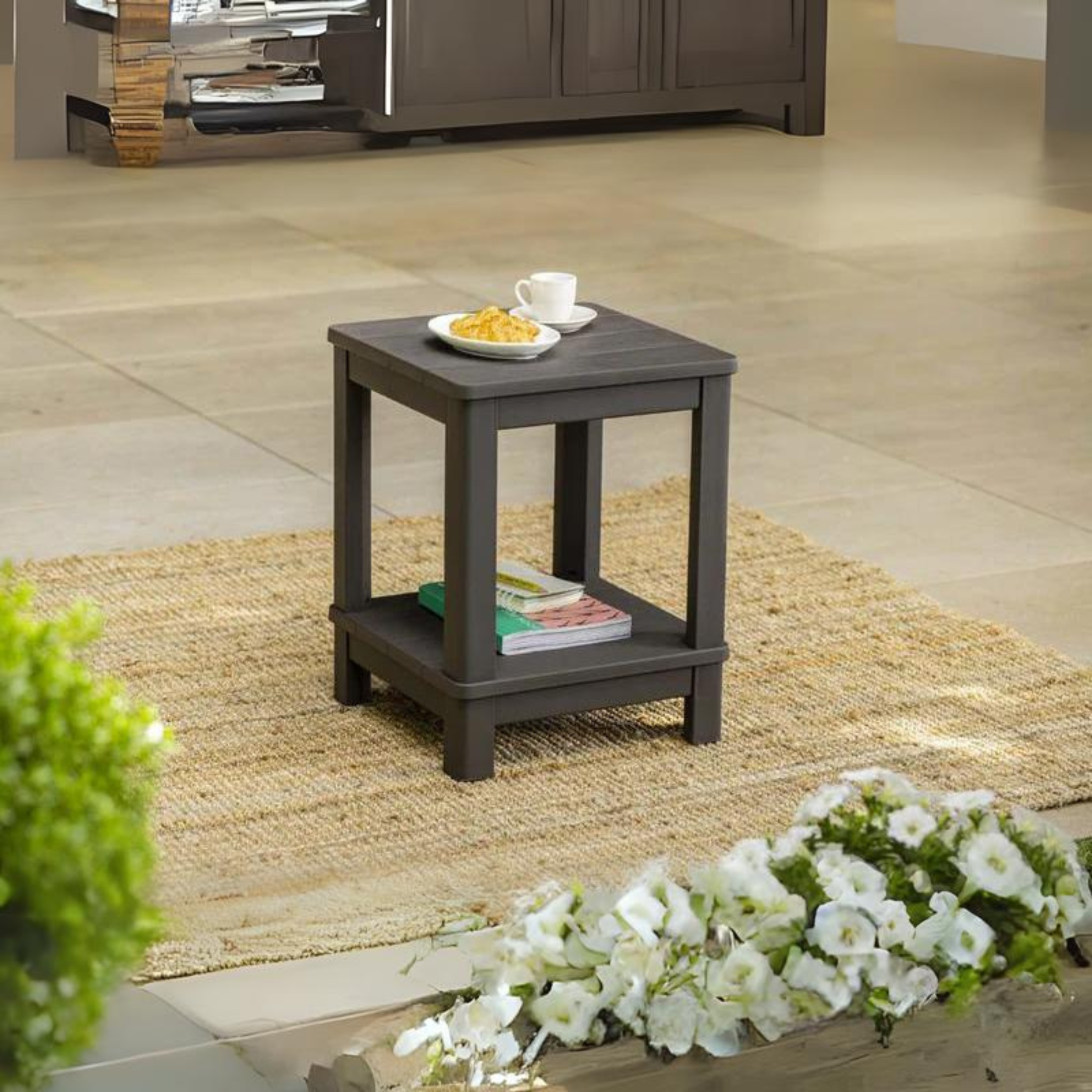 "Deluxe" resin garden table, 40.5 x 40.5 cm, 52 cm high