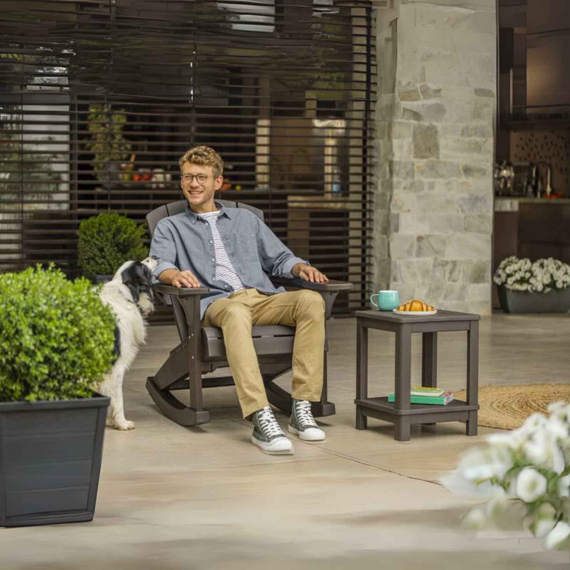 Tavolino da giardino "Deluxe" in resina cm 40,5x40,5 52h