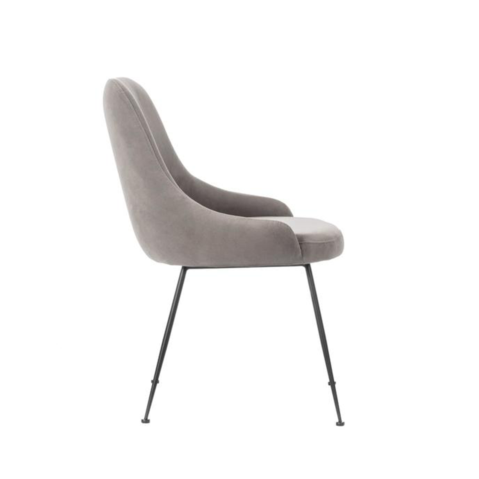 Modern padded chair "Alyssa" velvet effect cm 49.5x48.5 80h