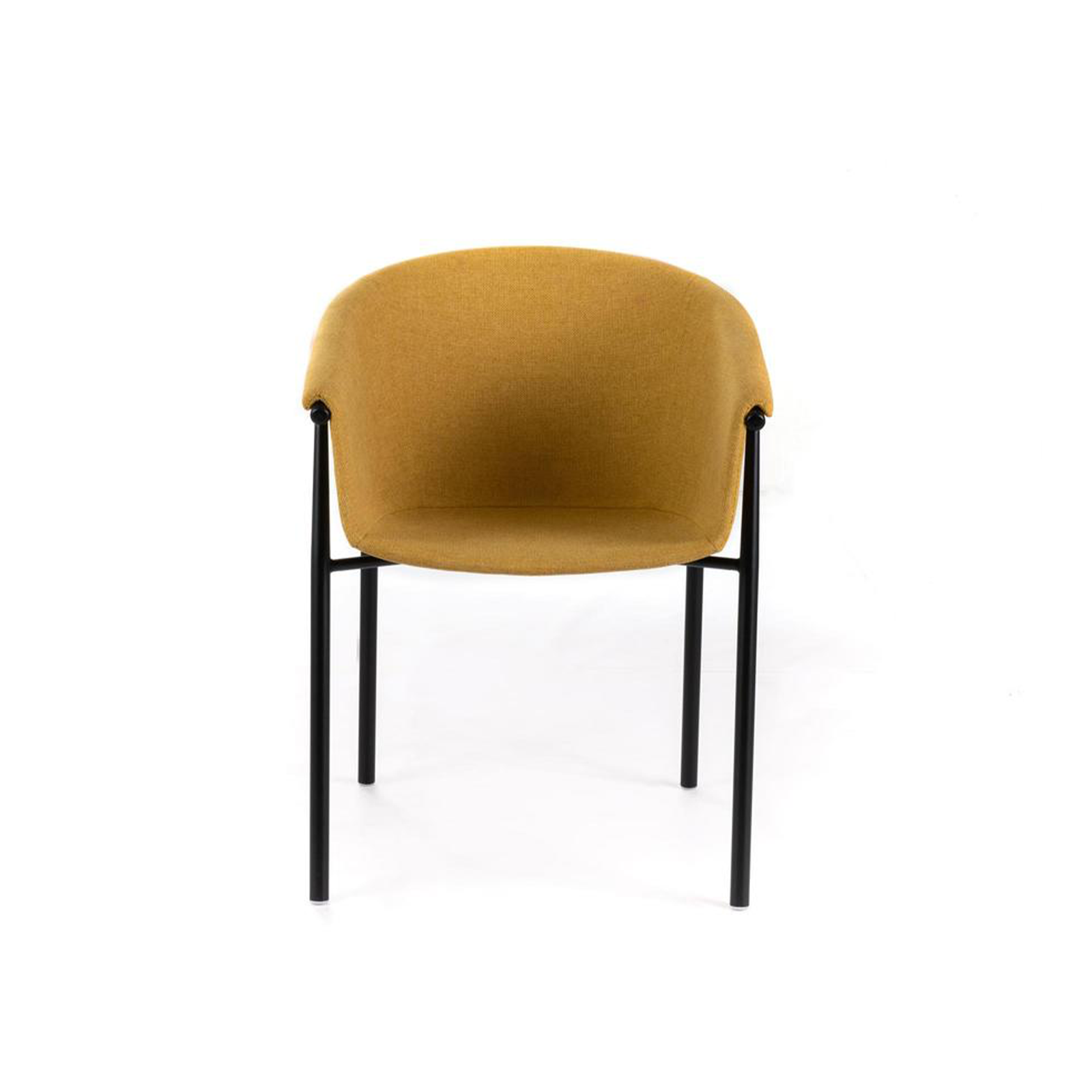 Set of elegant modern "Orchidea" fabric chairs with painted metal frame