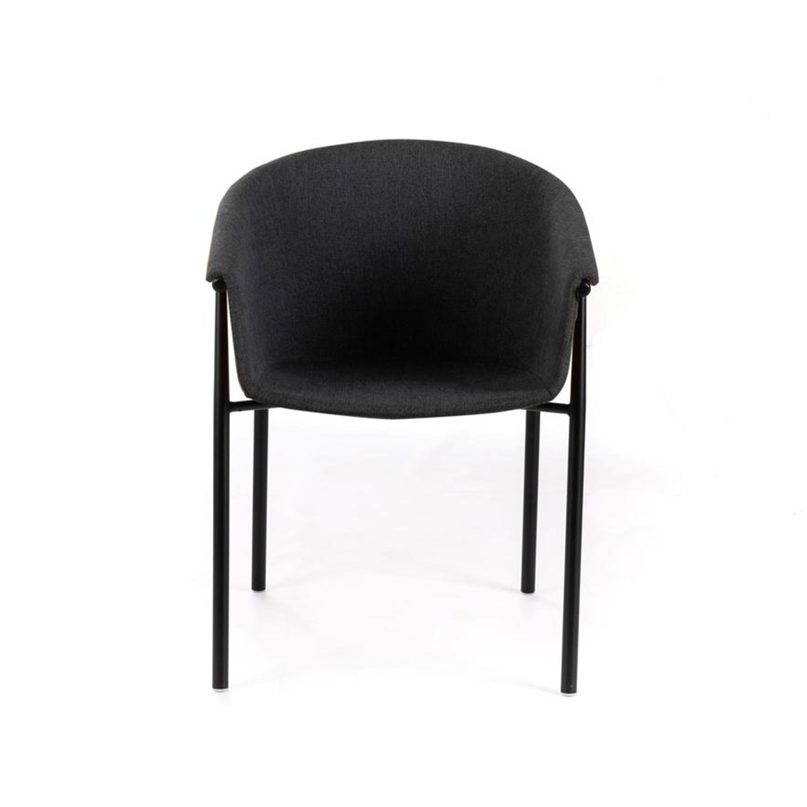 Set of elegant modern "Orchidea" fabric chairs with painted metal frame