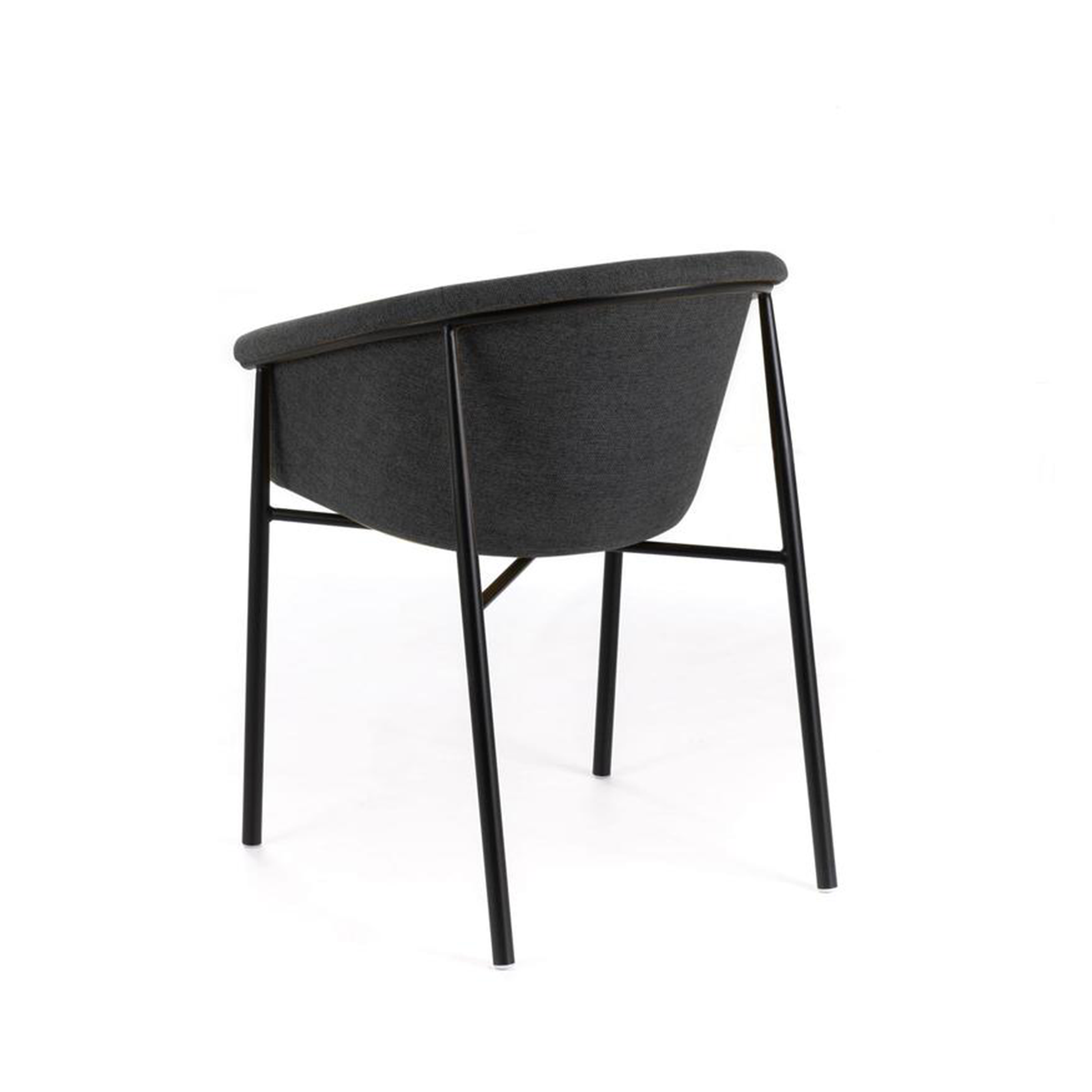 Set of elegant modern "Orchidea" fabric chairs with painted metal frame