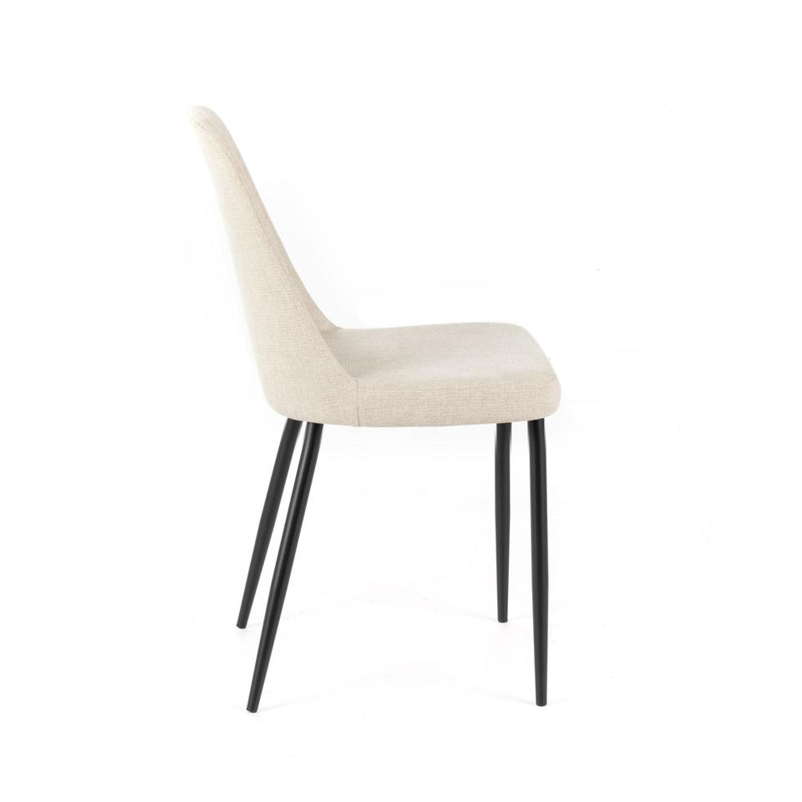 Set of modern "Giglio" fabric chairs with painted metal legs, 46x55 cm, 85 cm high