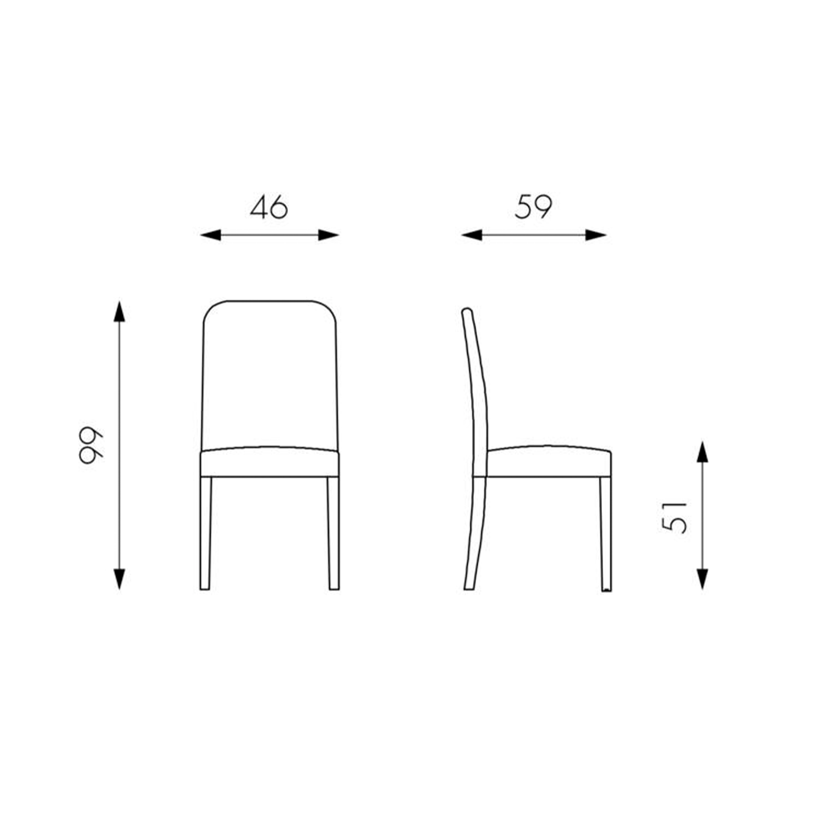 Set of modern "Gardenia" upholstered living room chairs in faux leather, 46x59 cm, 99h